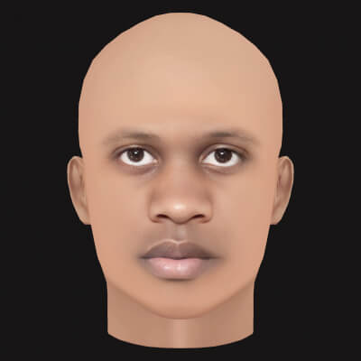 Low Poly Lil Durk Rapper Head
