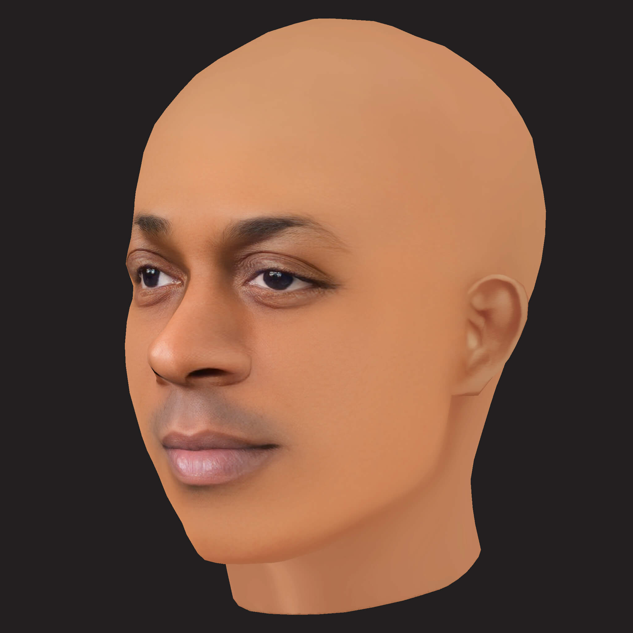 Low Poly Lil Wayne Rapper Head 3D Model