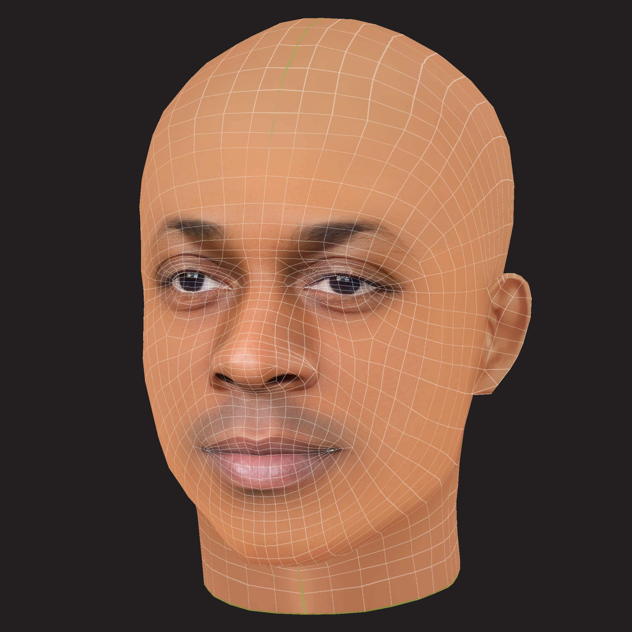 Low Poly Lil Wayne Rapper Head 3D Model