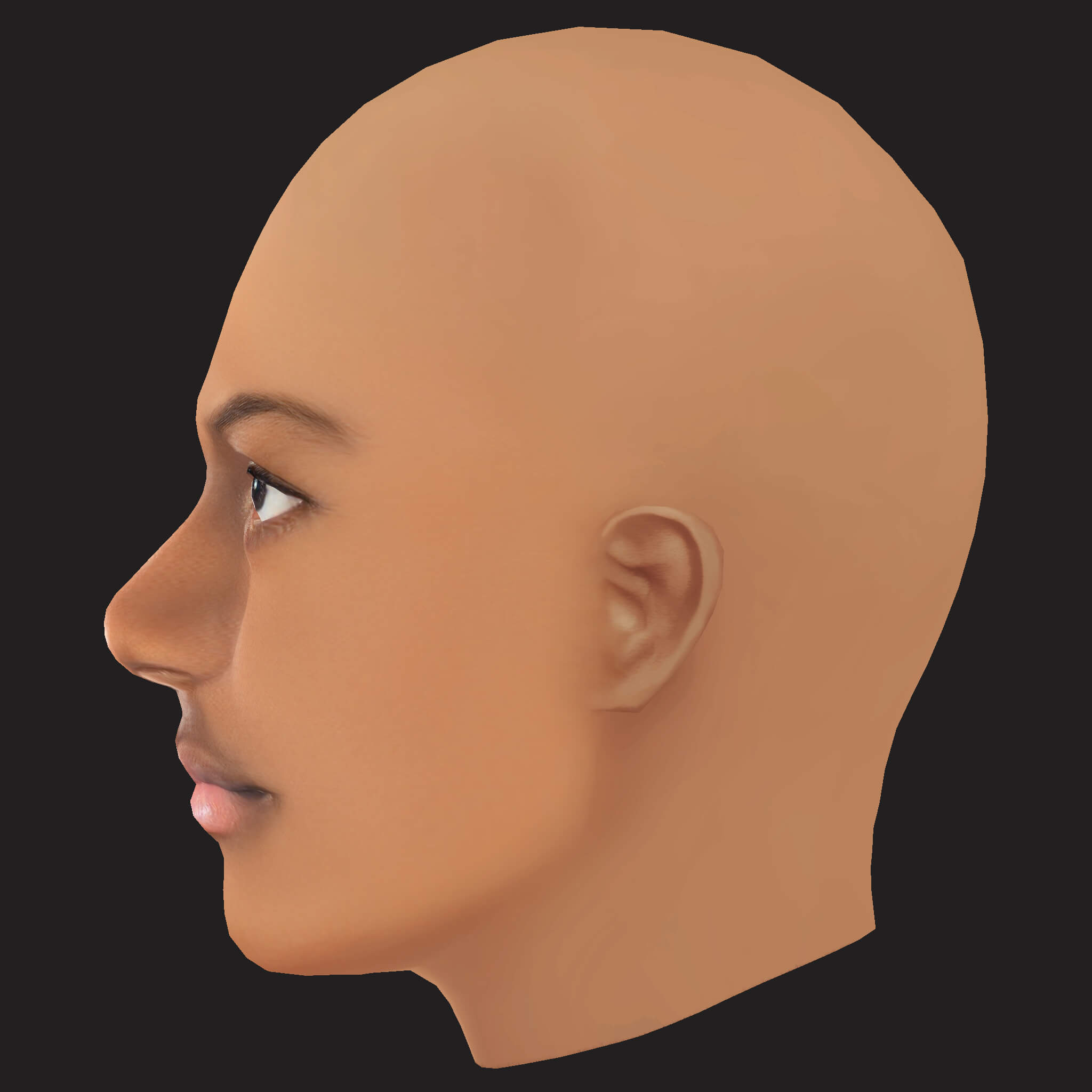 Low Poly Lil Yachty Rapper Head 3D Model