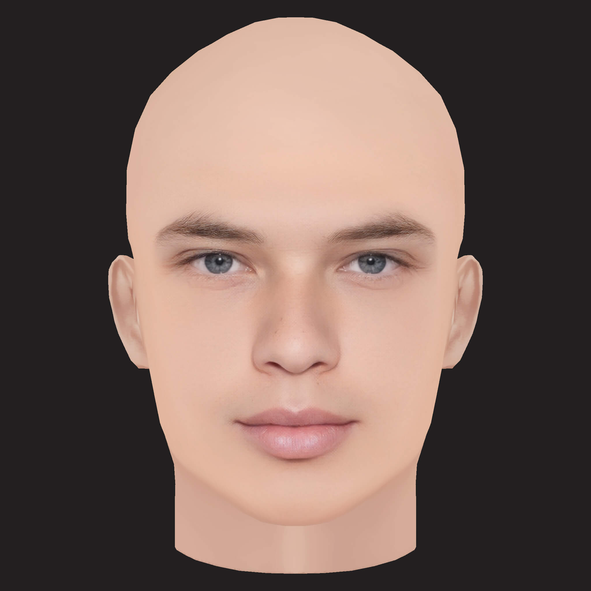 Low Poly Logic Rapper Head 3D Model