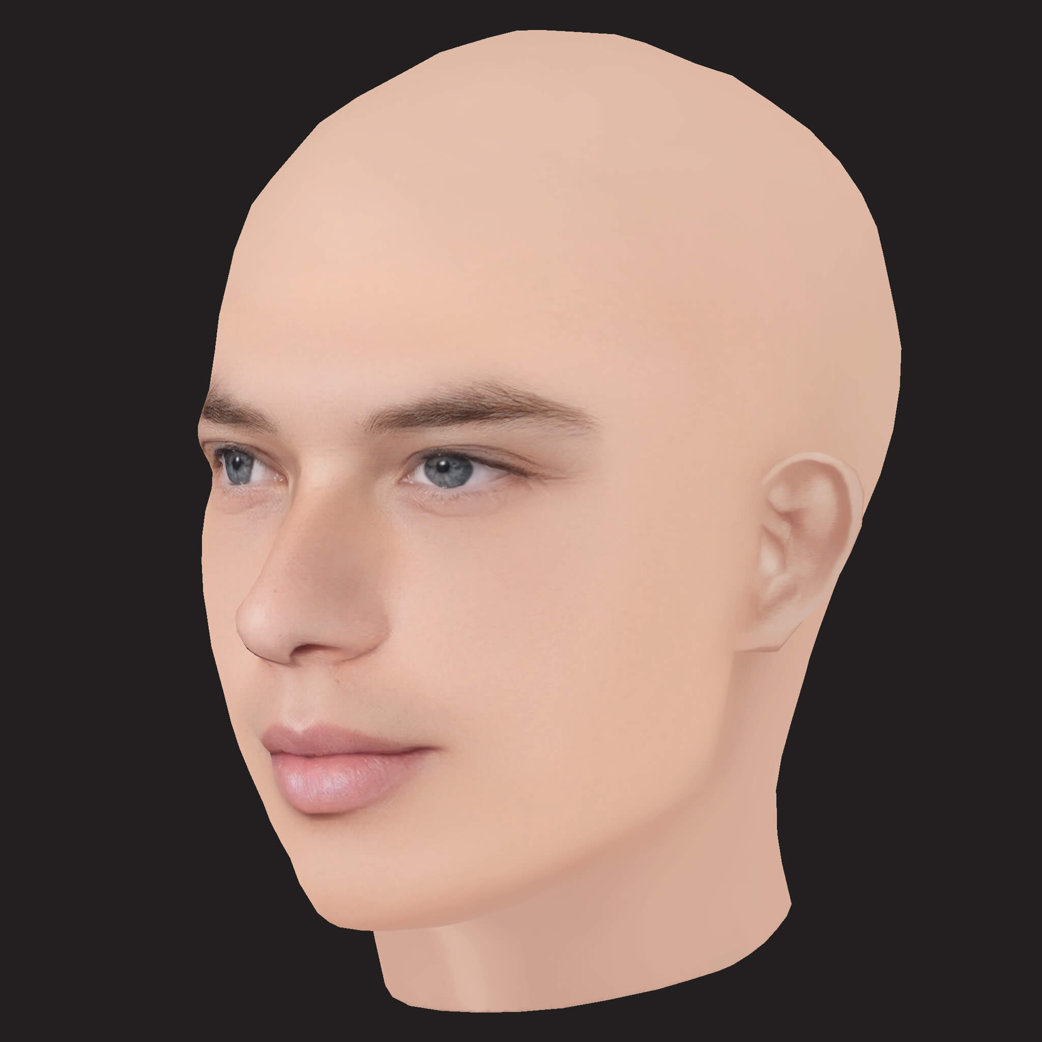 Low Poly Logic Rapper Head 3D Model