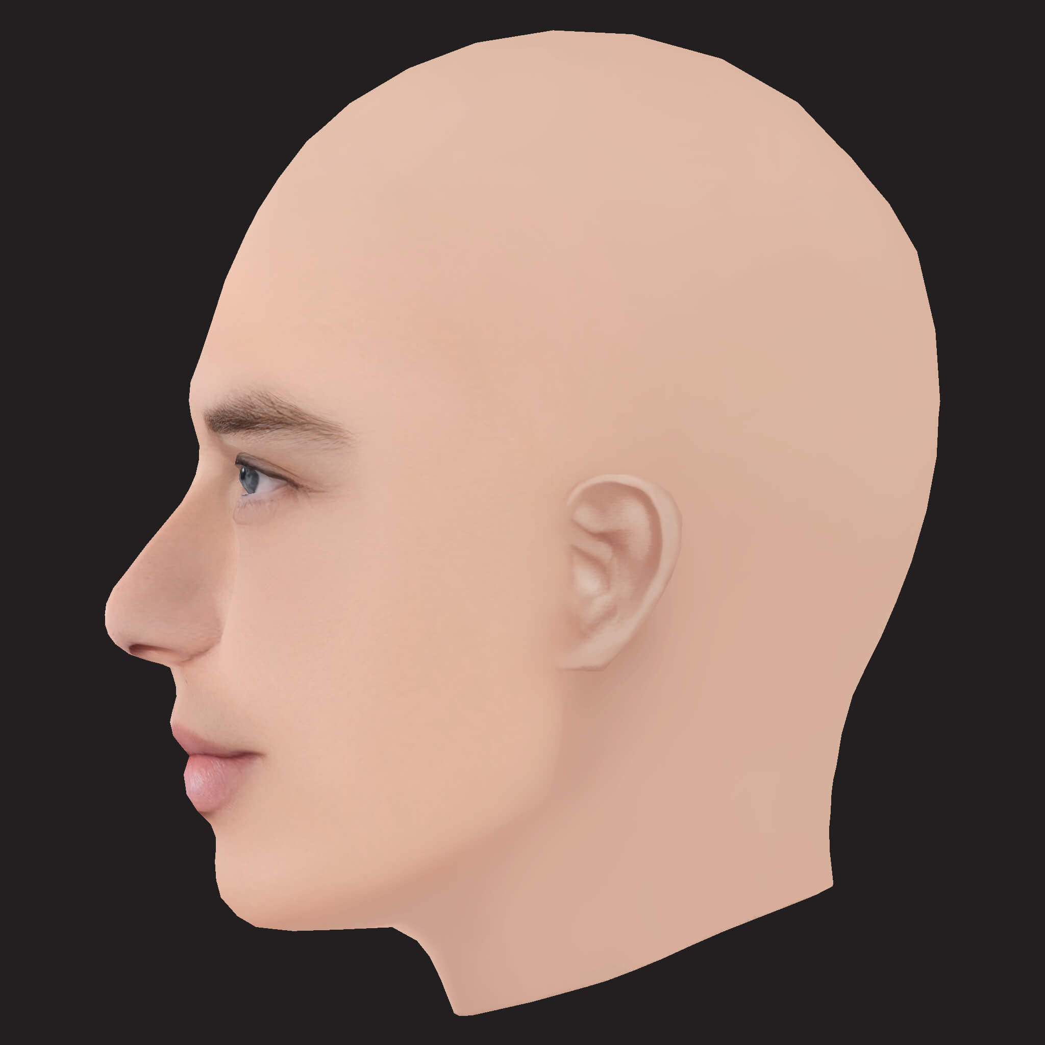 Low Poly Logic Rapper Head 3D Model