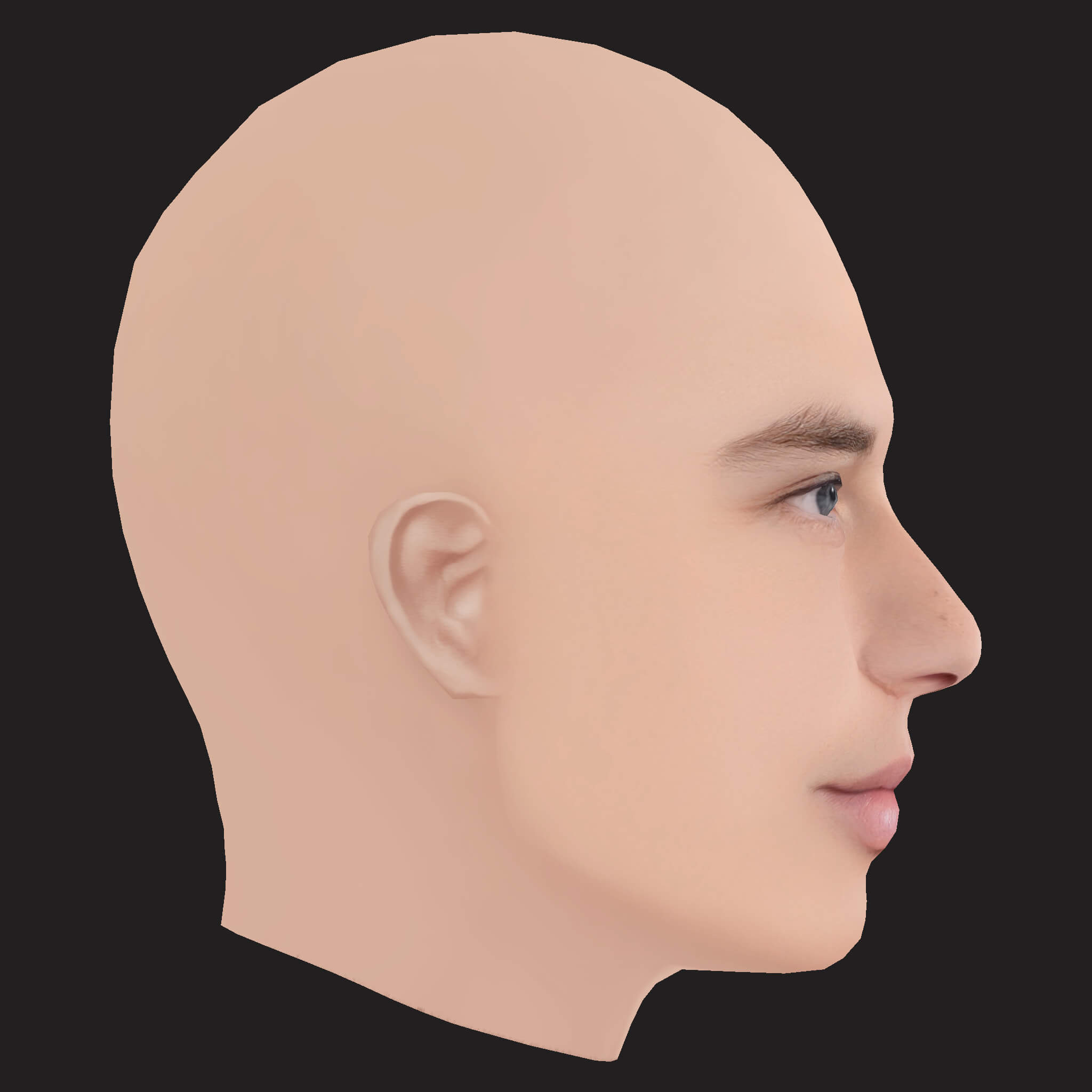 Low Poly Logic Rapper Head 3D Model