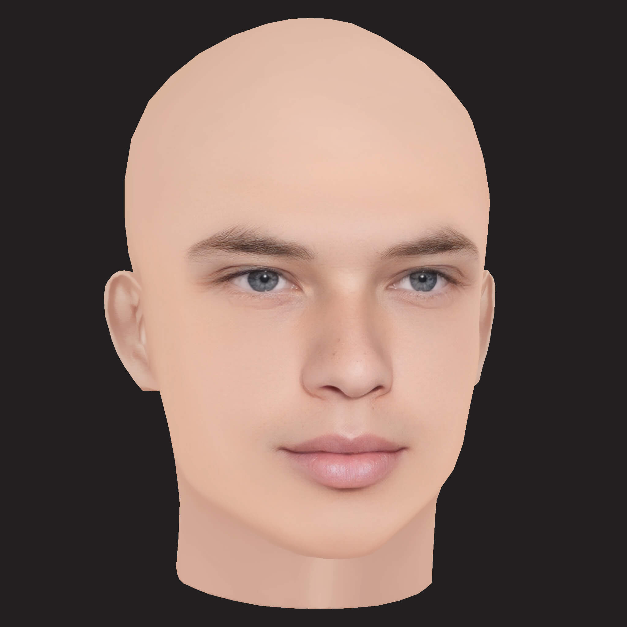 Low Poly Logic Rapper Head 3D Model