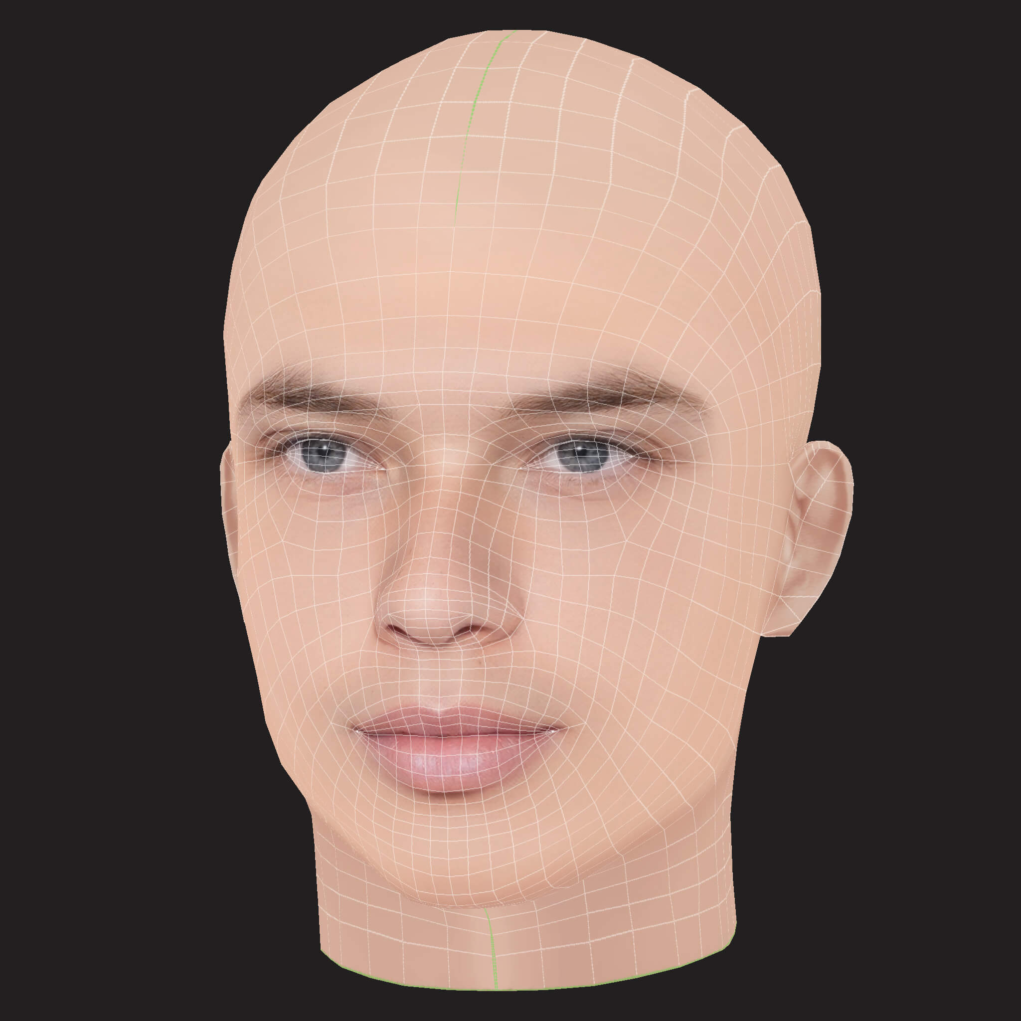 Low Poly Logic Rapper Head 3D Model
