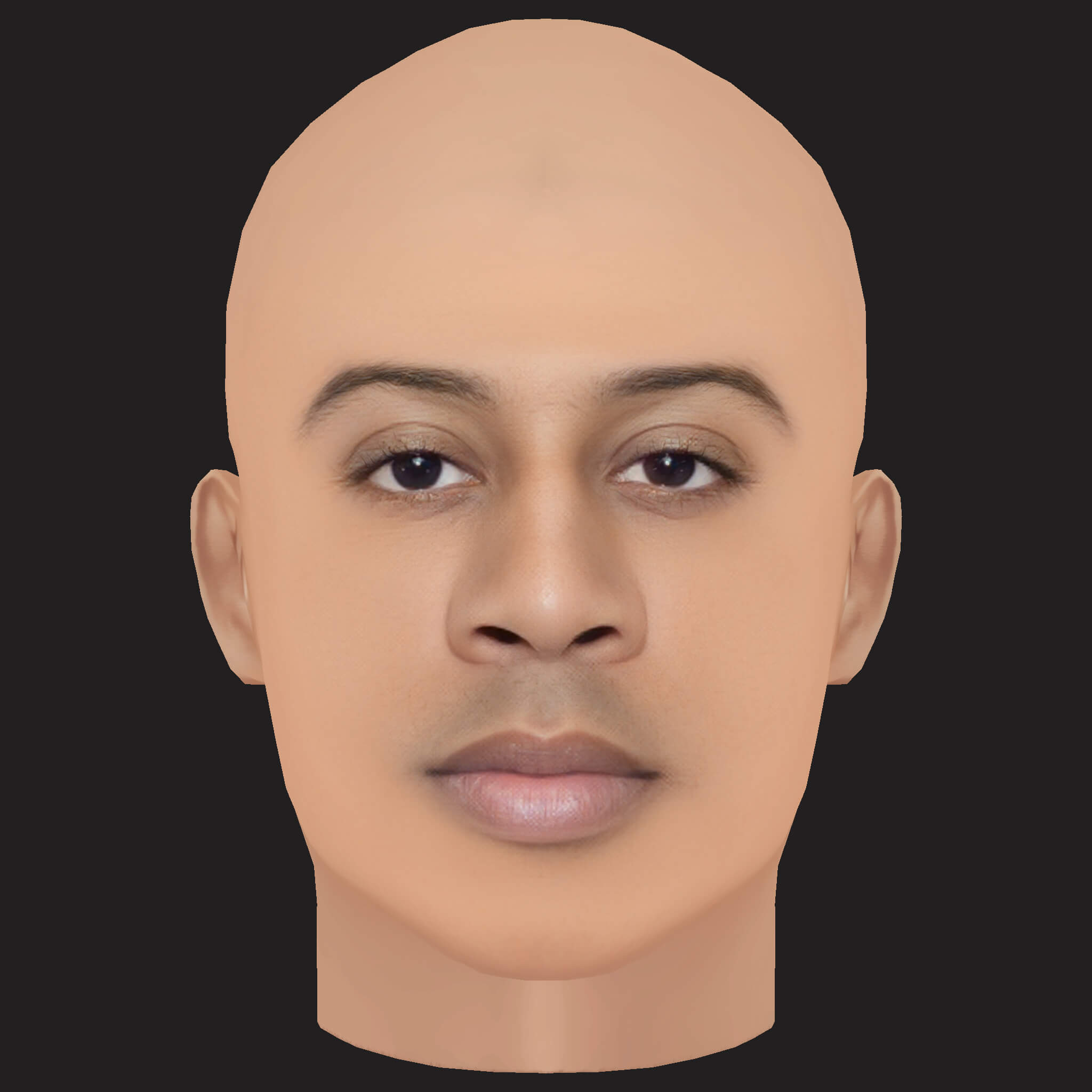 Low Poly Ludacris Rapper Head 3D Model