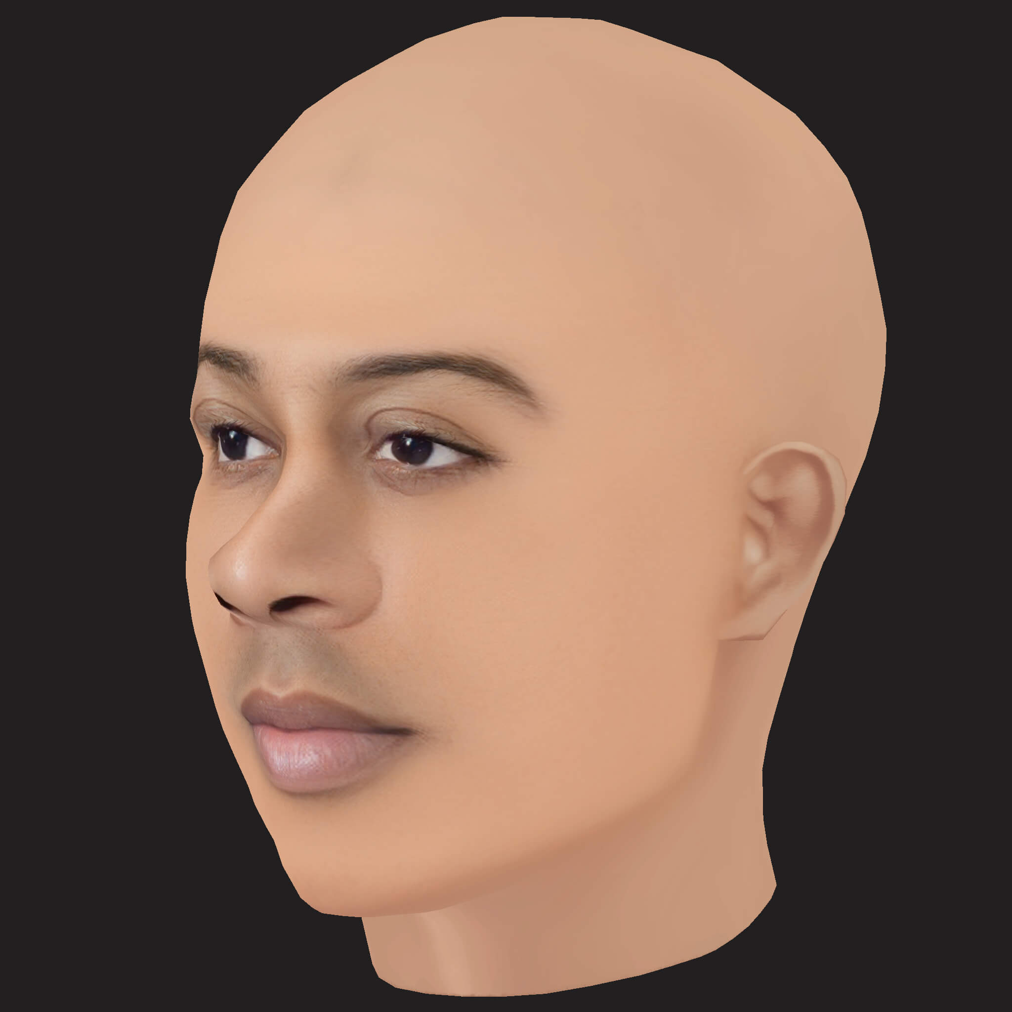 Low Poly Ludacris Rapper Head 3D Model