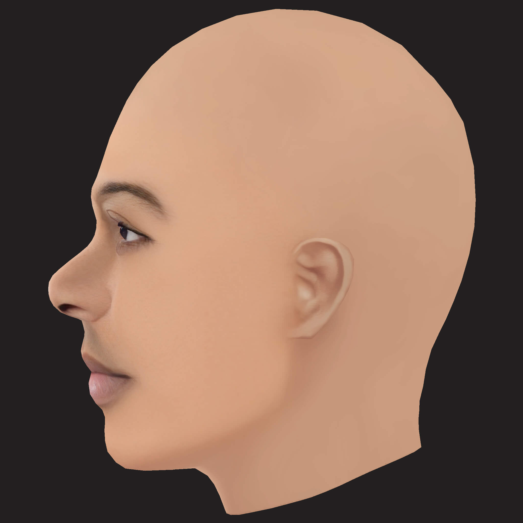 Low Poly Ludacris Rapper Head 3D Model