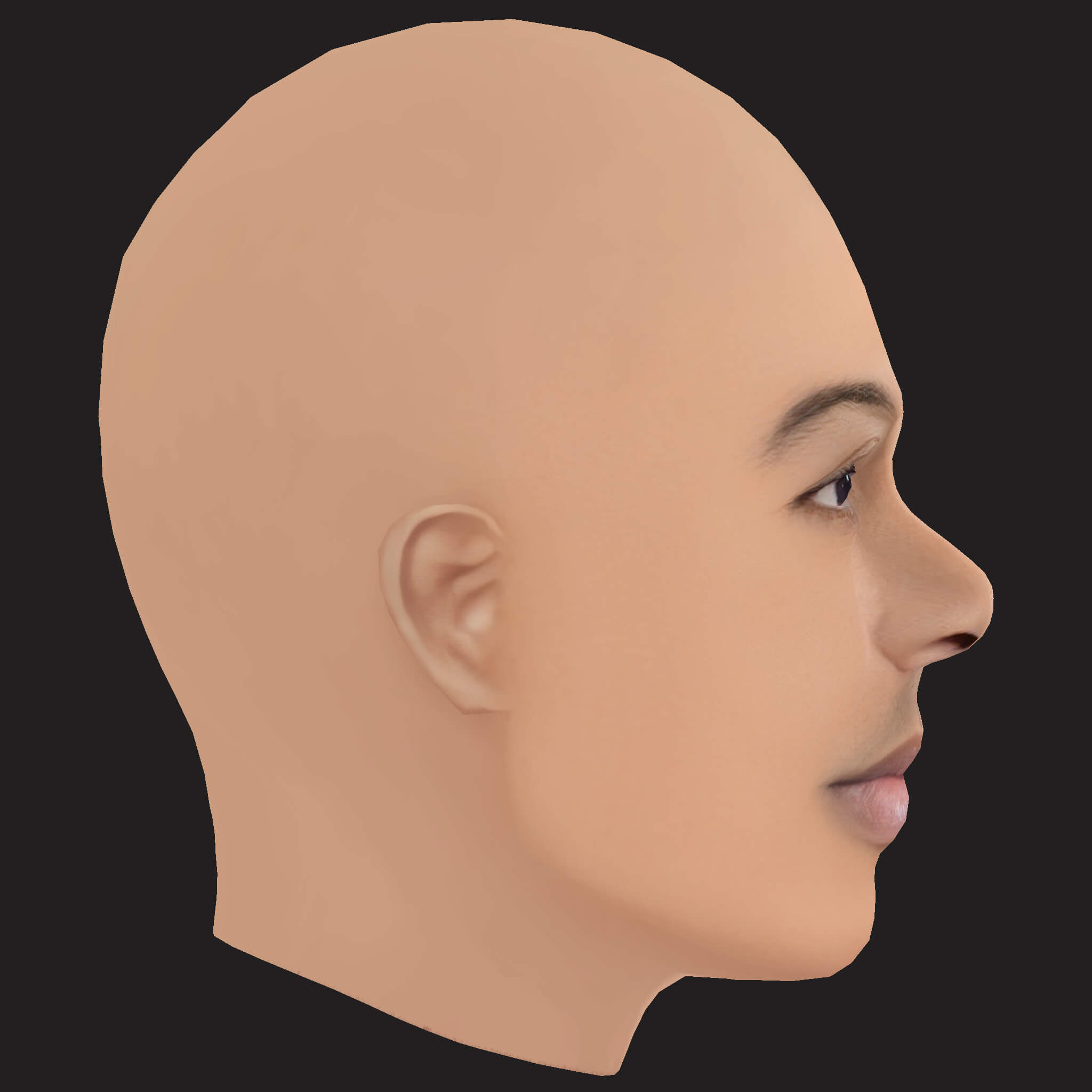 Low Poly Ludacris Rapper Head 3D Model