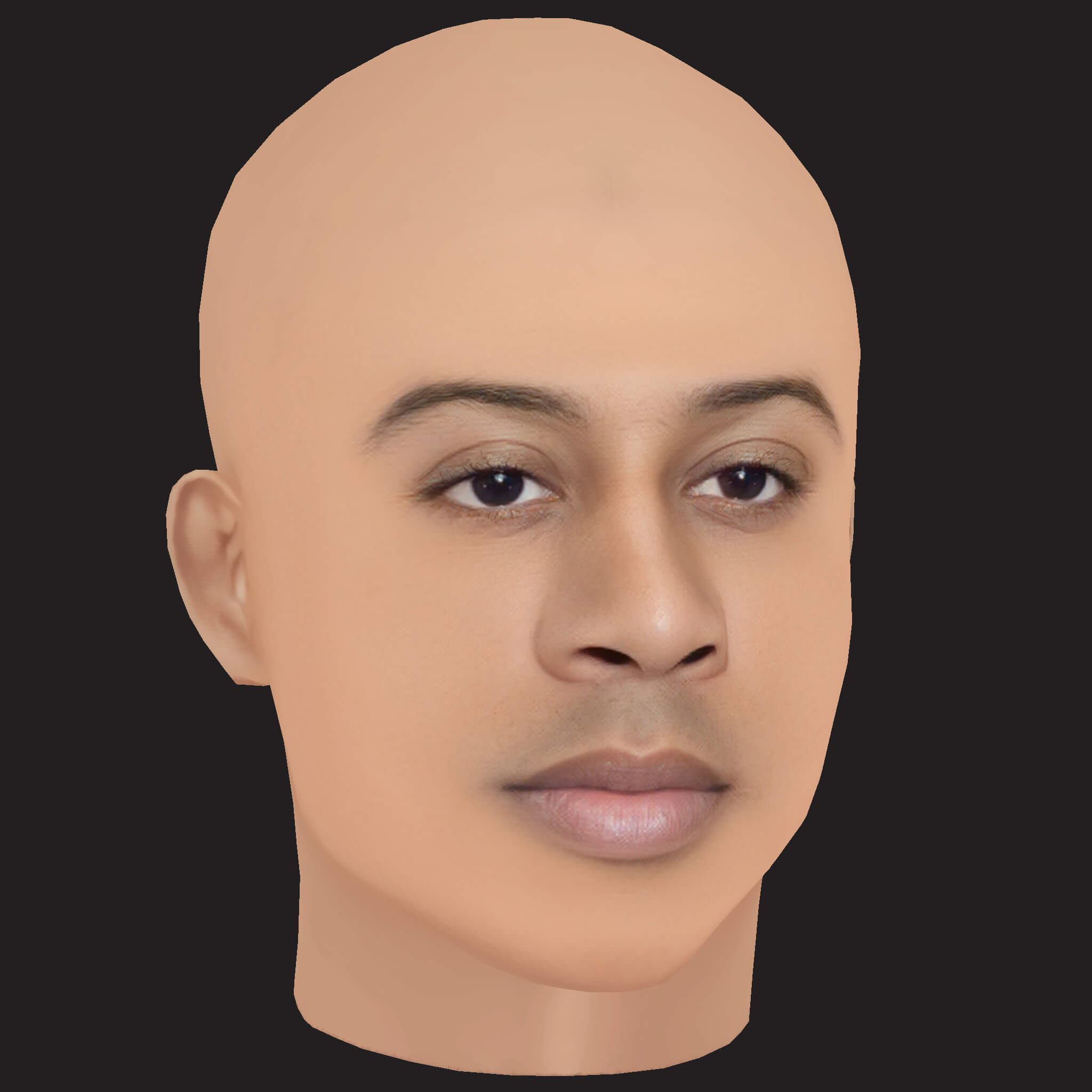 Low Poly Ludacris Rapper Head 3D Model