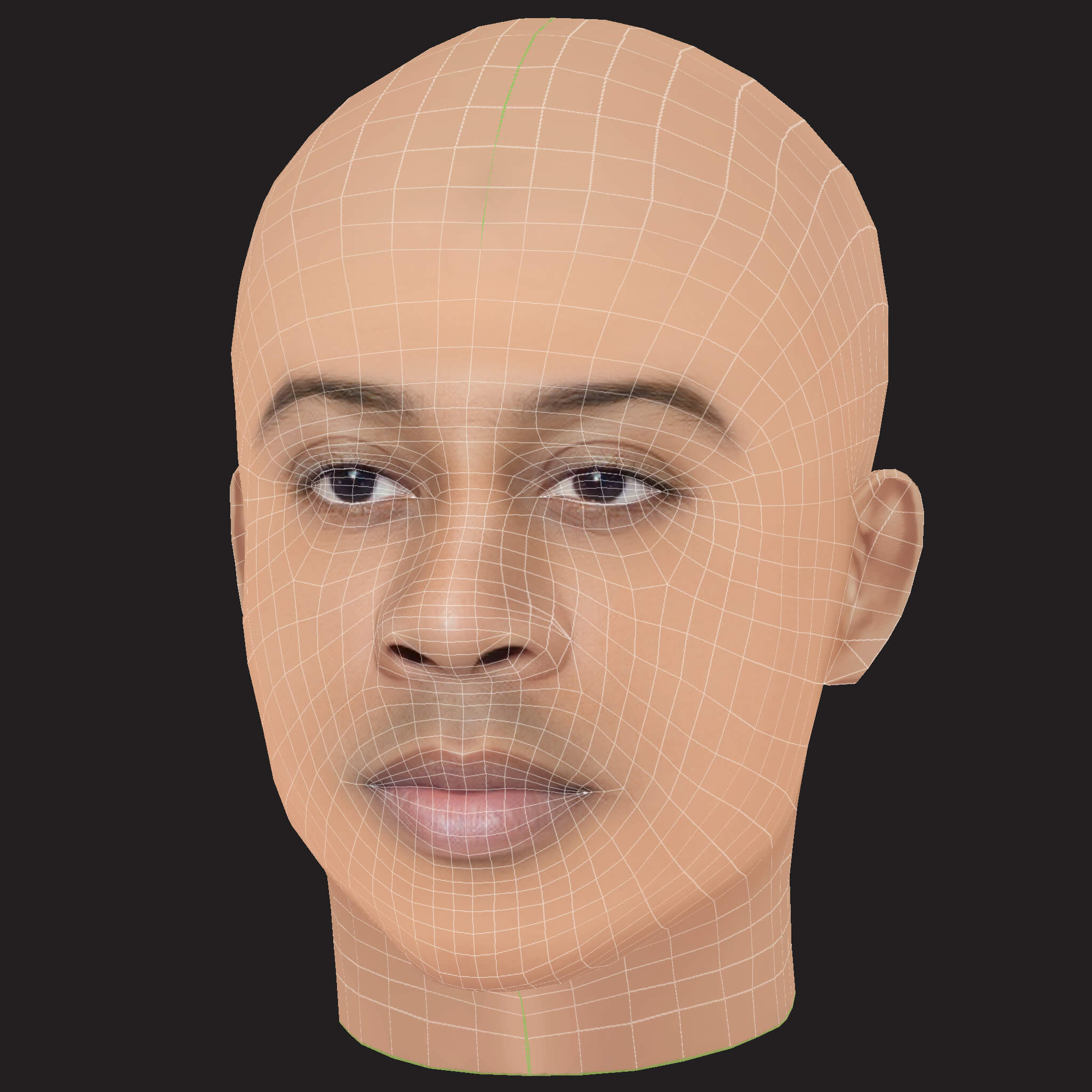 Low Poly Ludacris Rapper Head 3D Model