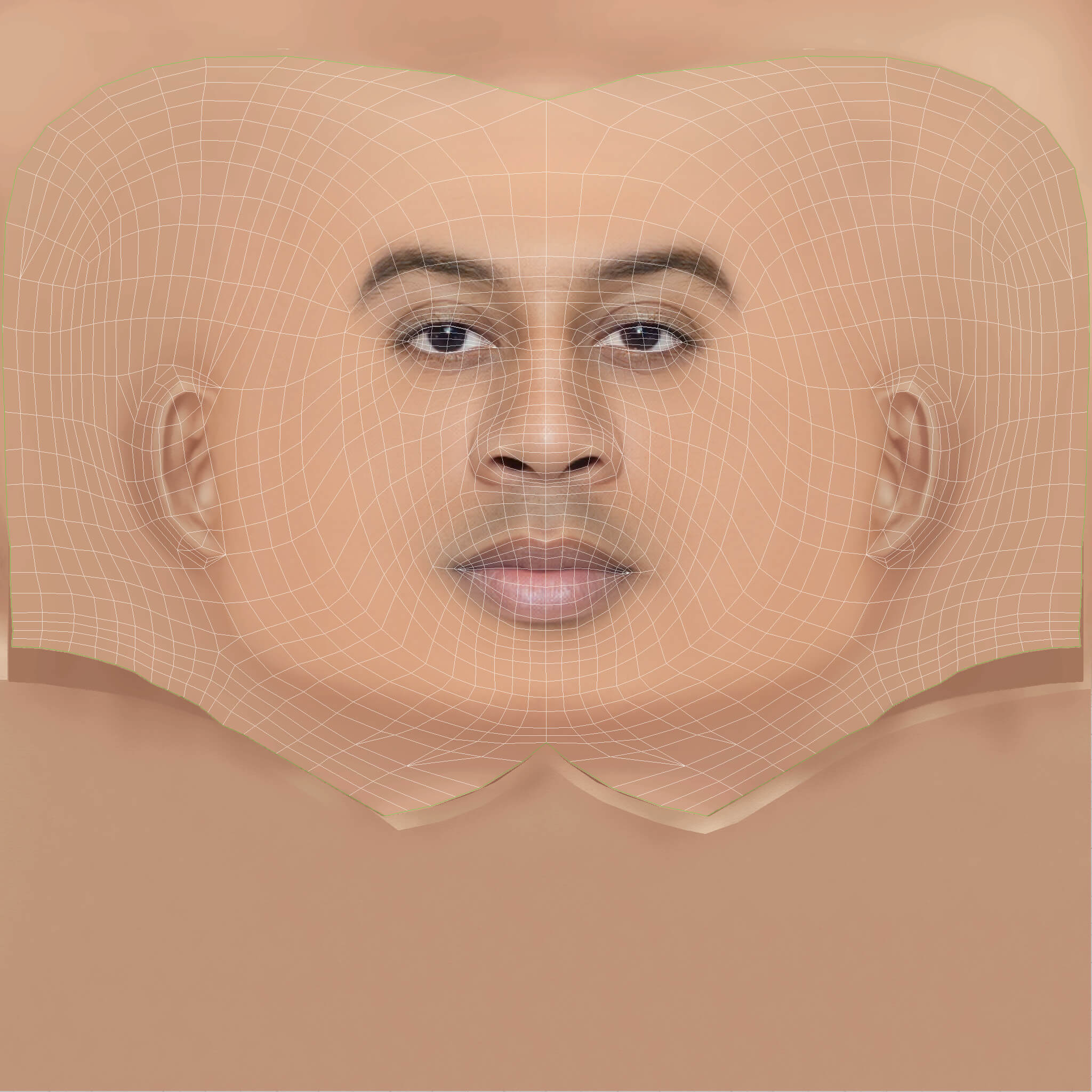 Low Poly Ludacris Rapper Head 3D Model