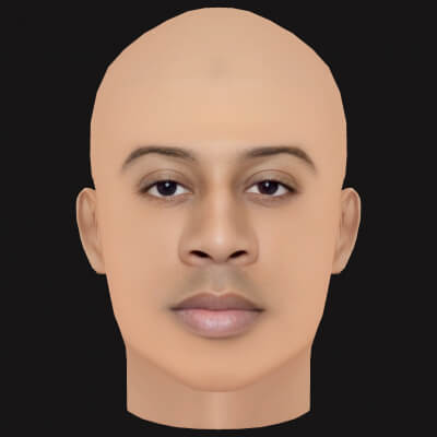 Low Poly Ludacris Rapper Head