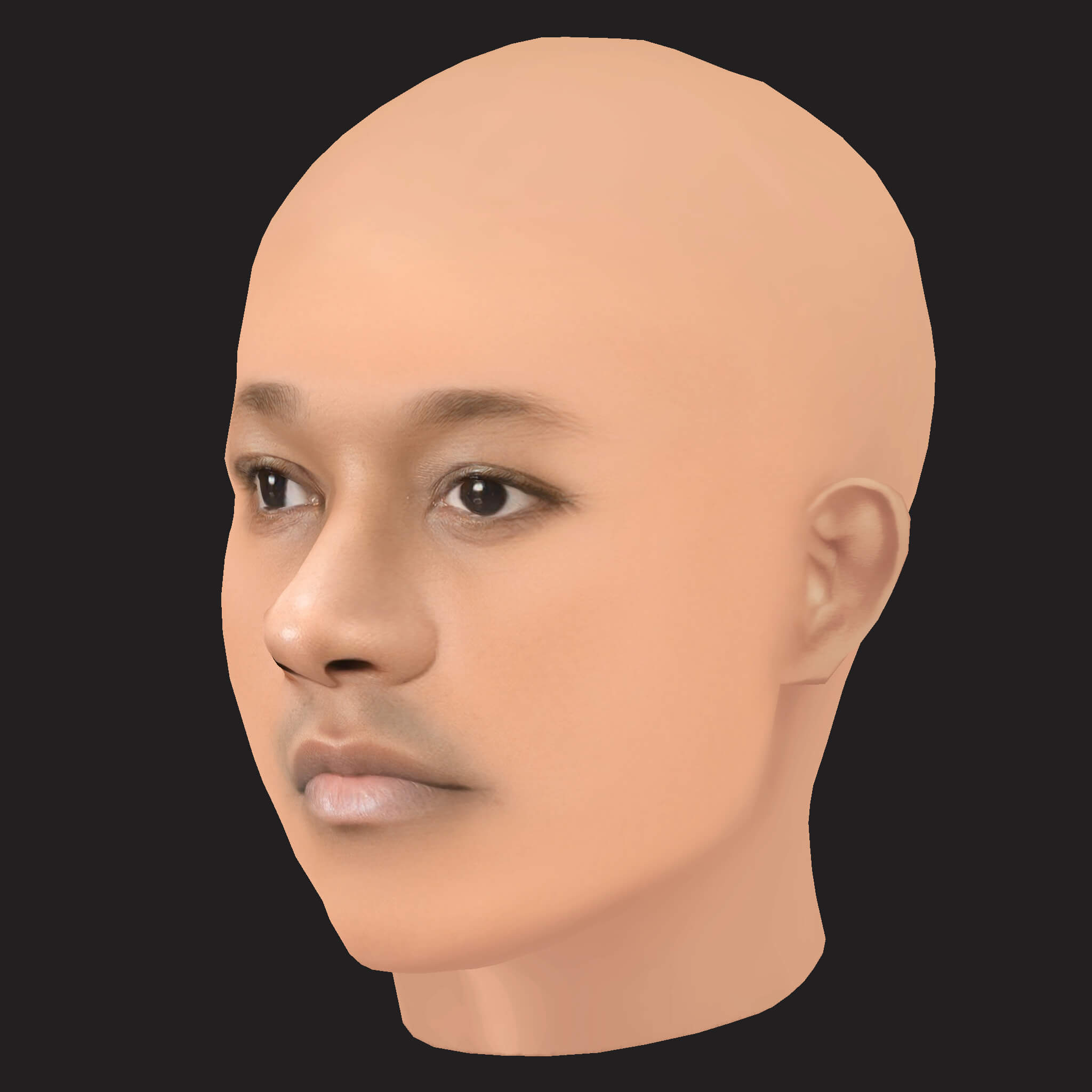 Low Poly Mac Miller Rapper Head 3D Model