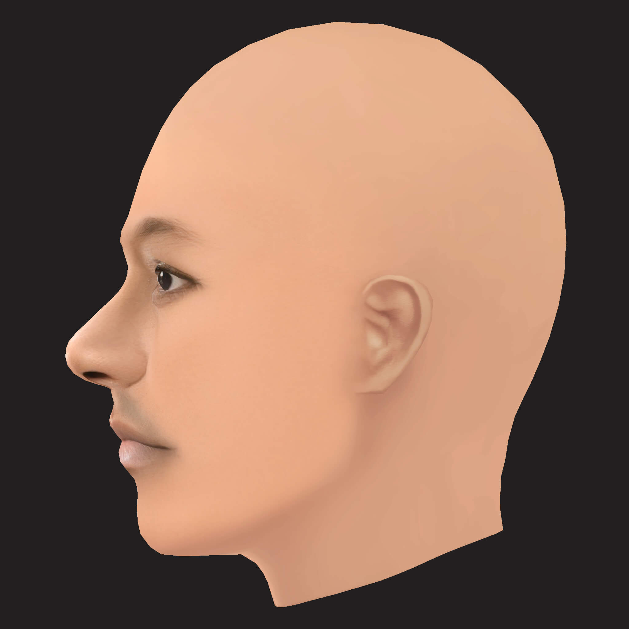 Low Poly Mac Miller Rapper Head 3D Model