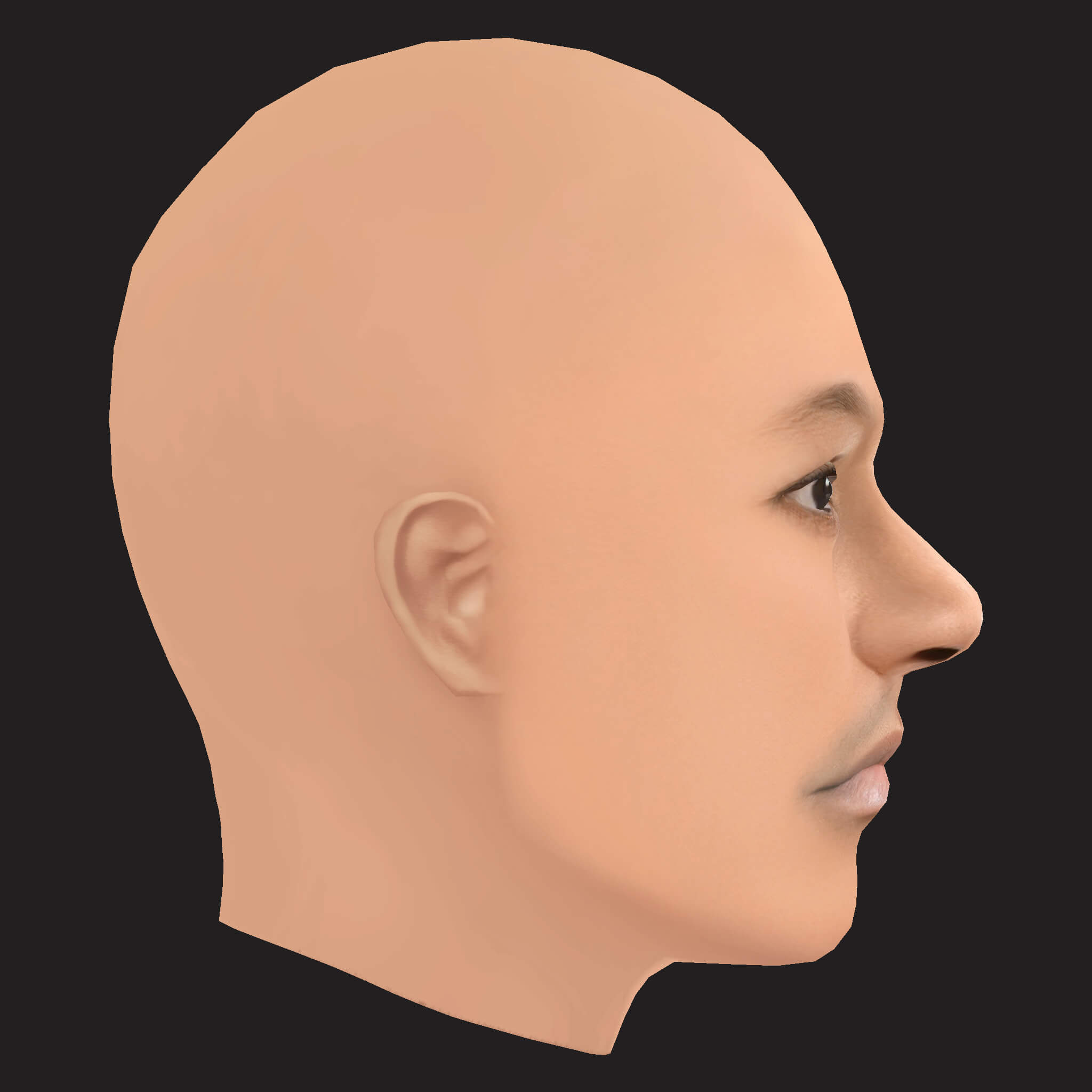 Low Poly Mac Miller Rapper Head 3D Model