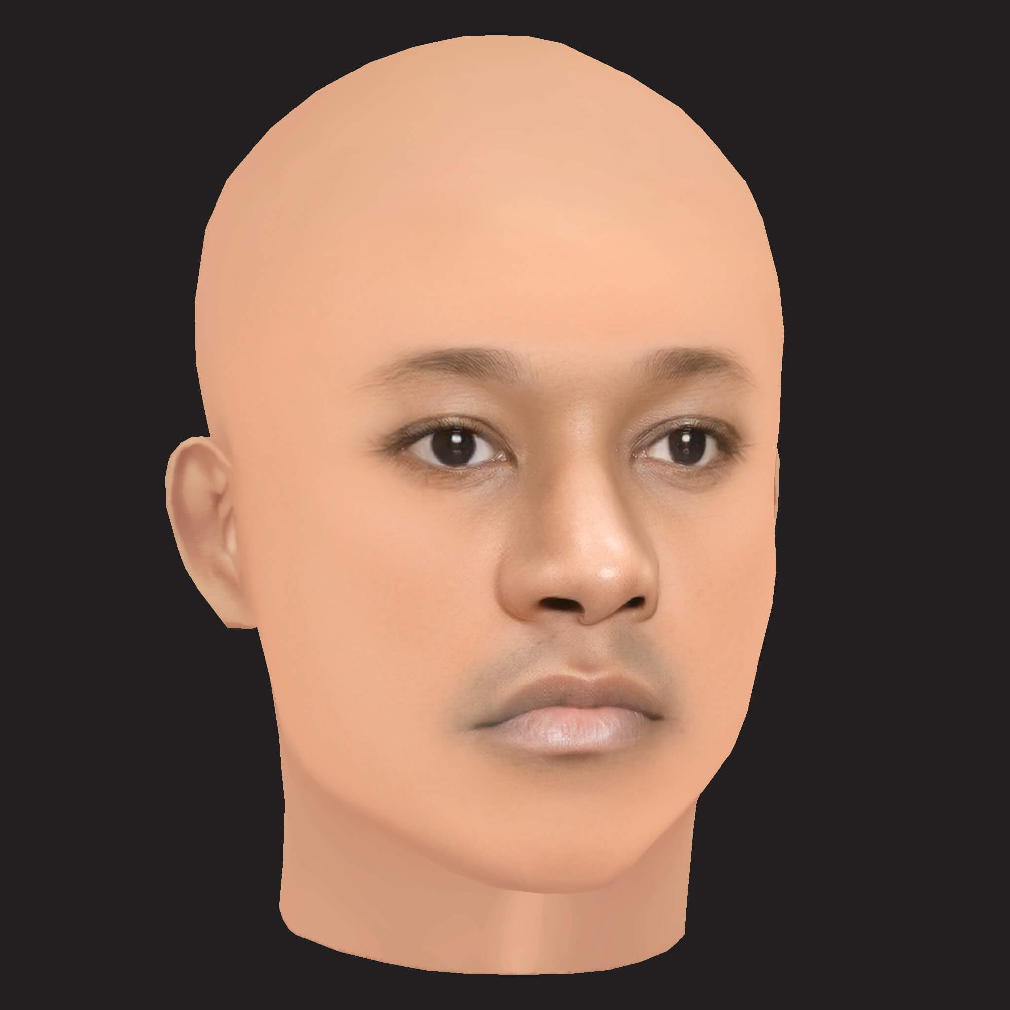 Low Poly Mac Miller Rapper Head 3D Model