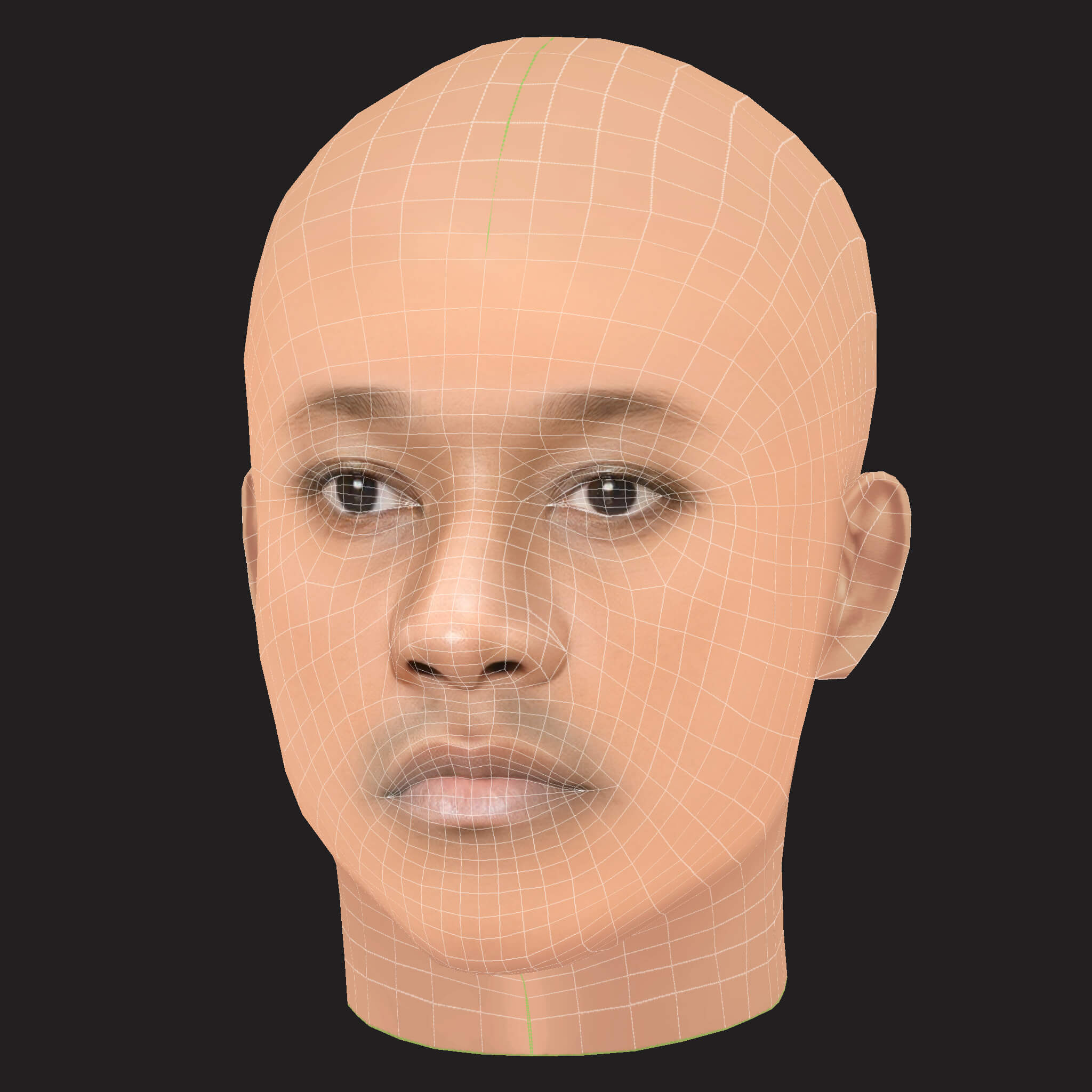 Low Poly Mac Miller Rapper Head 3D Model