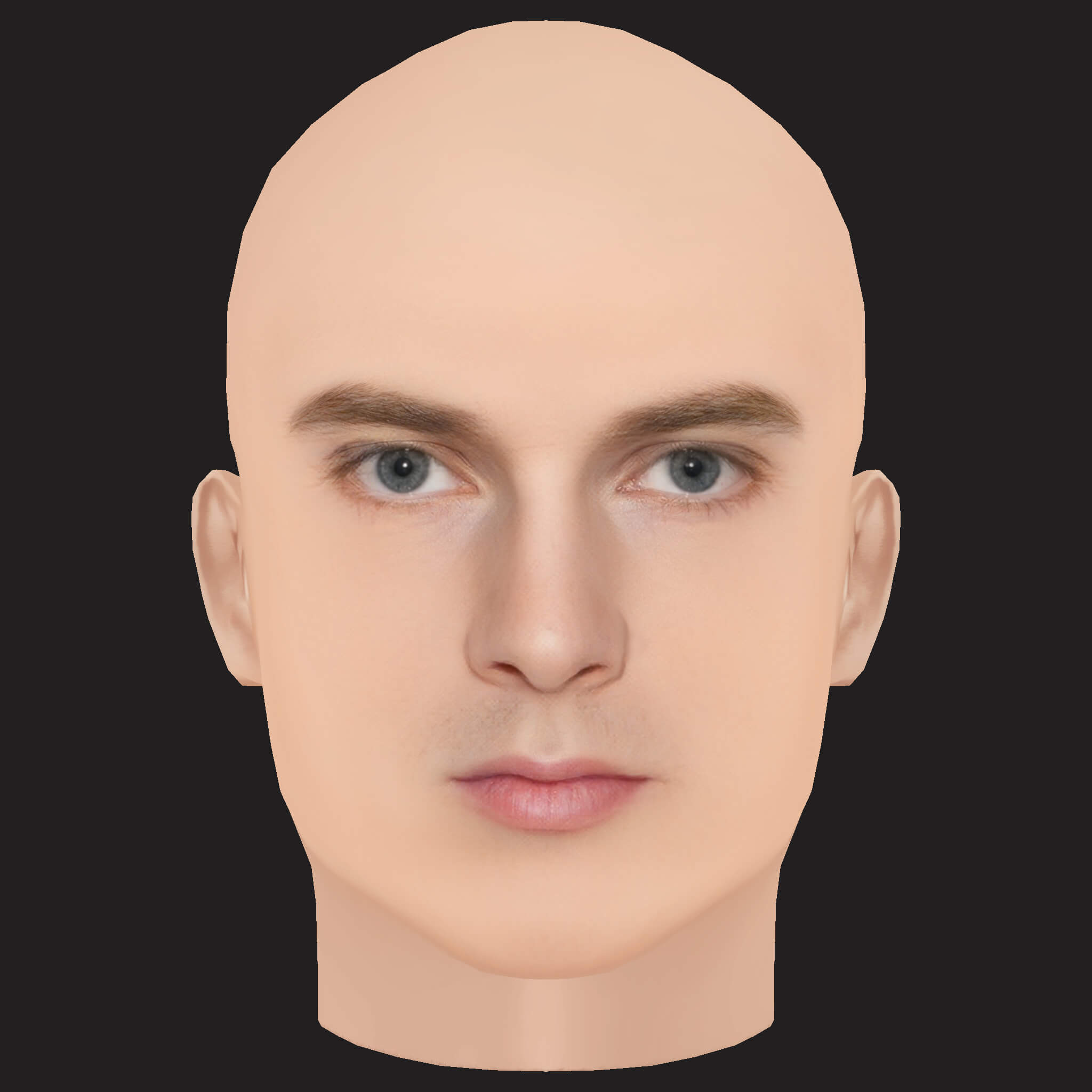 Low Poly Machine Gun Kelly Rapper Head 3D Model