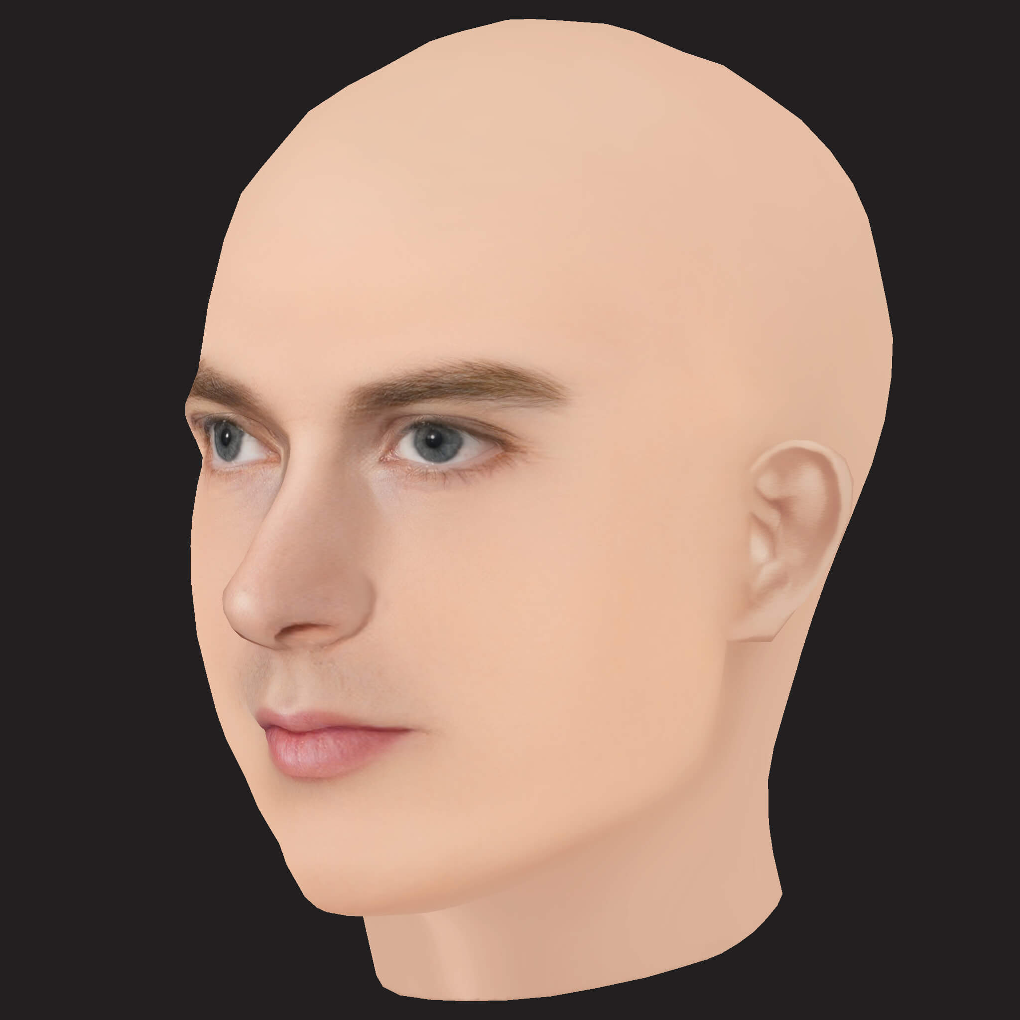 Low Poly Machine Gun Kelly Rapper Head 3D Model