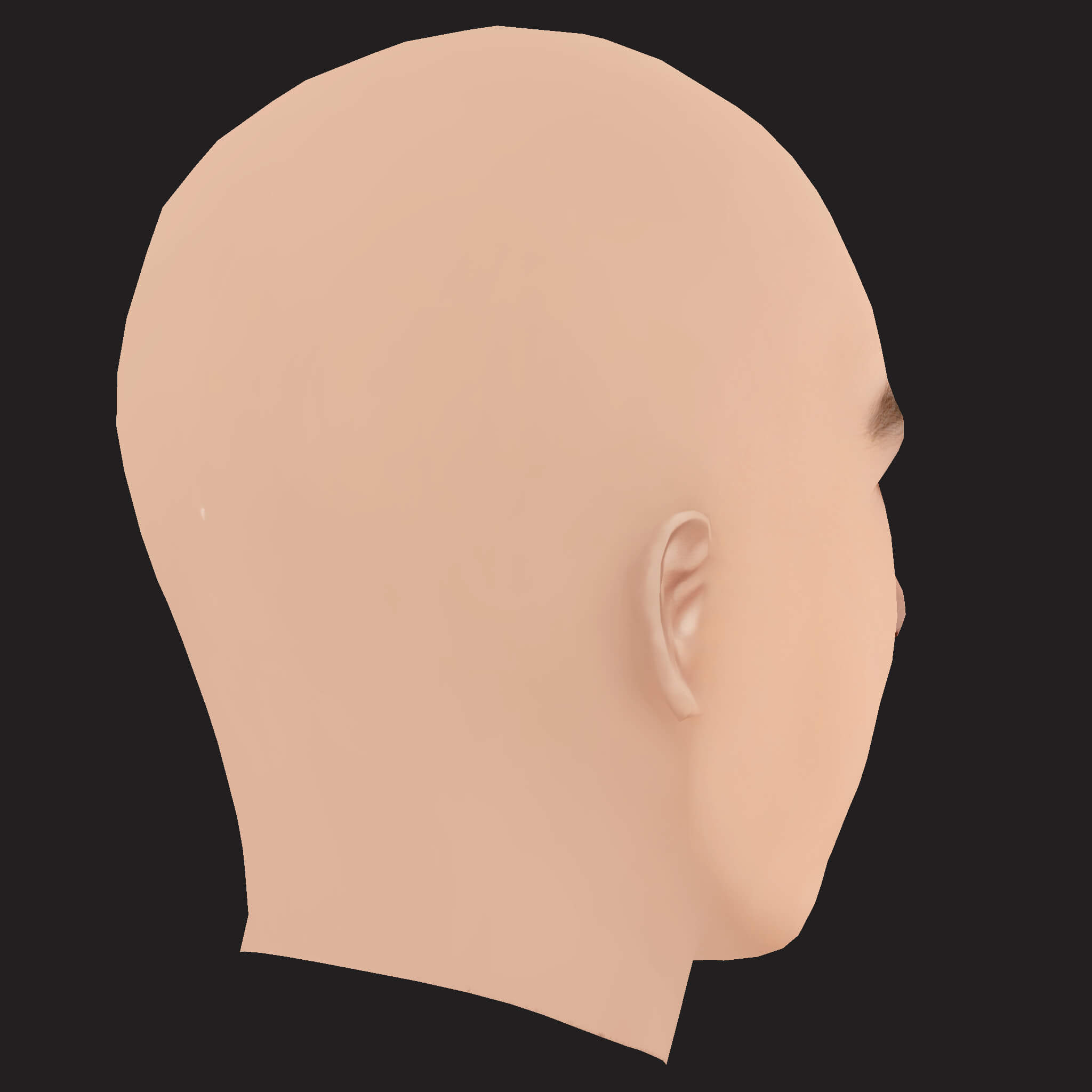 Low Poly Machine Gun Kelly Rapper Head 3D Model