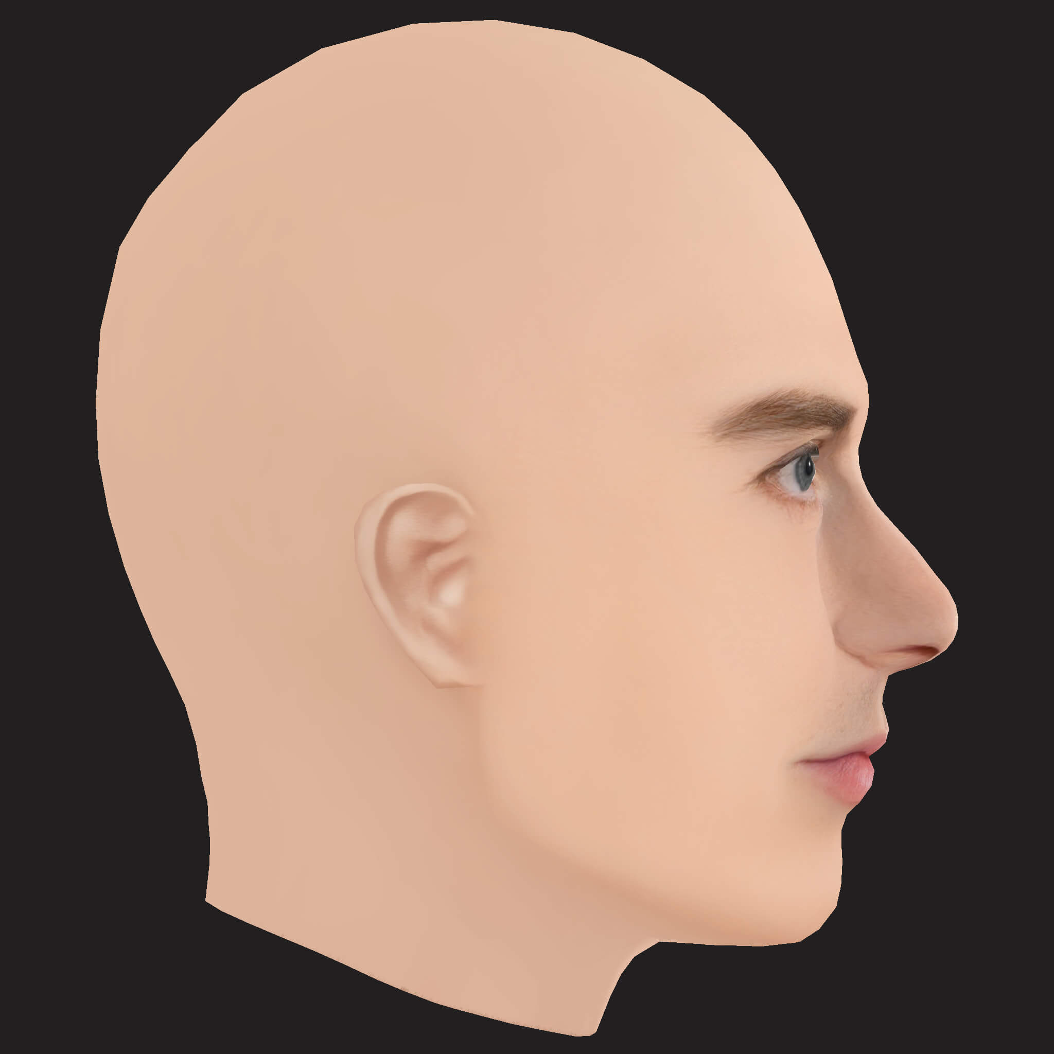 Low Poly Machine Gun Kelly Rapper Head 3D Model