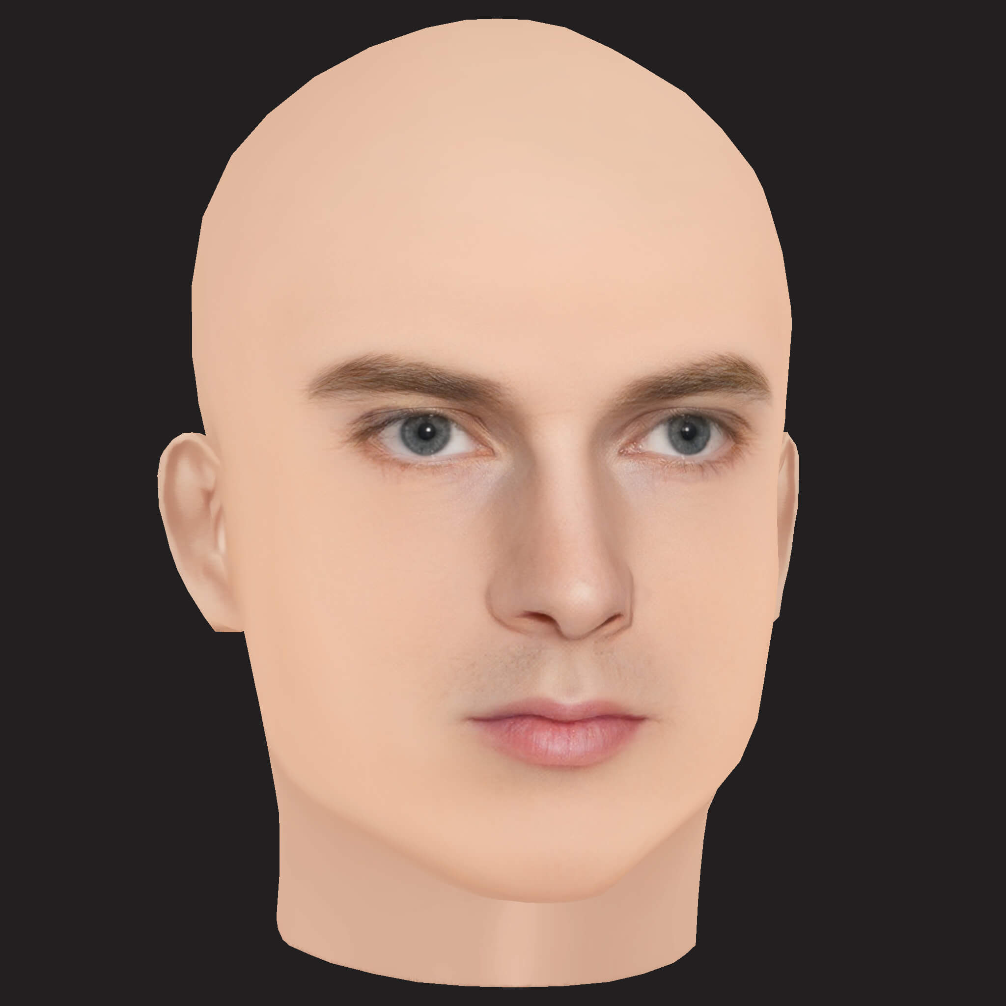 Low Poly Machine Gun Kelly Rapper Head 3D Model