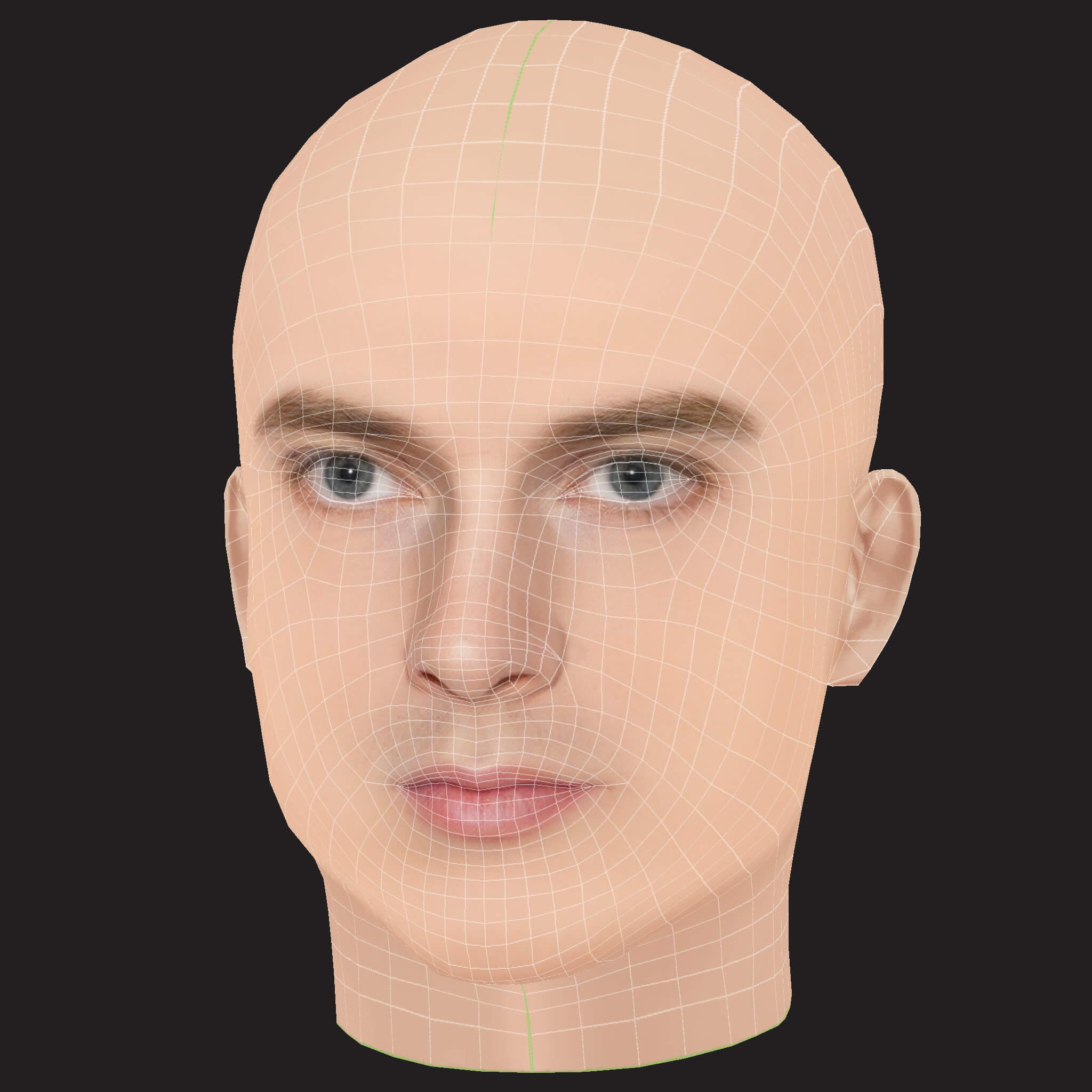 Low Poly Machine Gun Kelly Rapper Head 3D Model