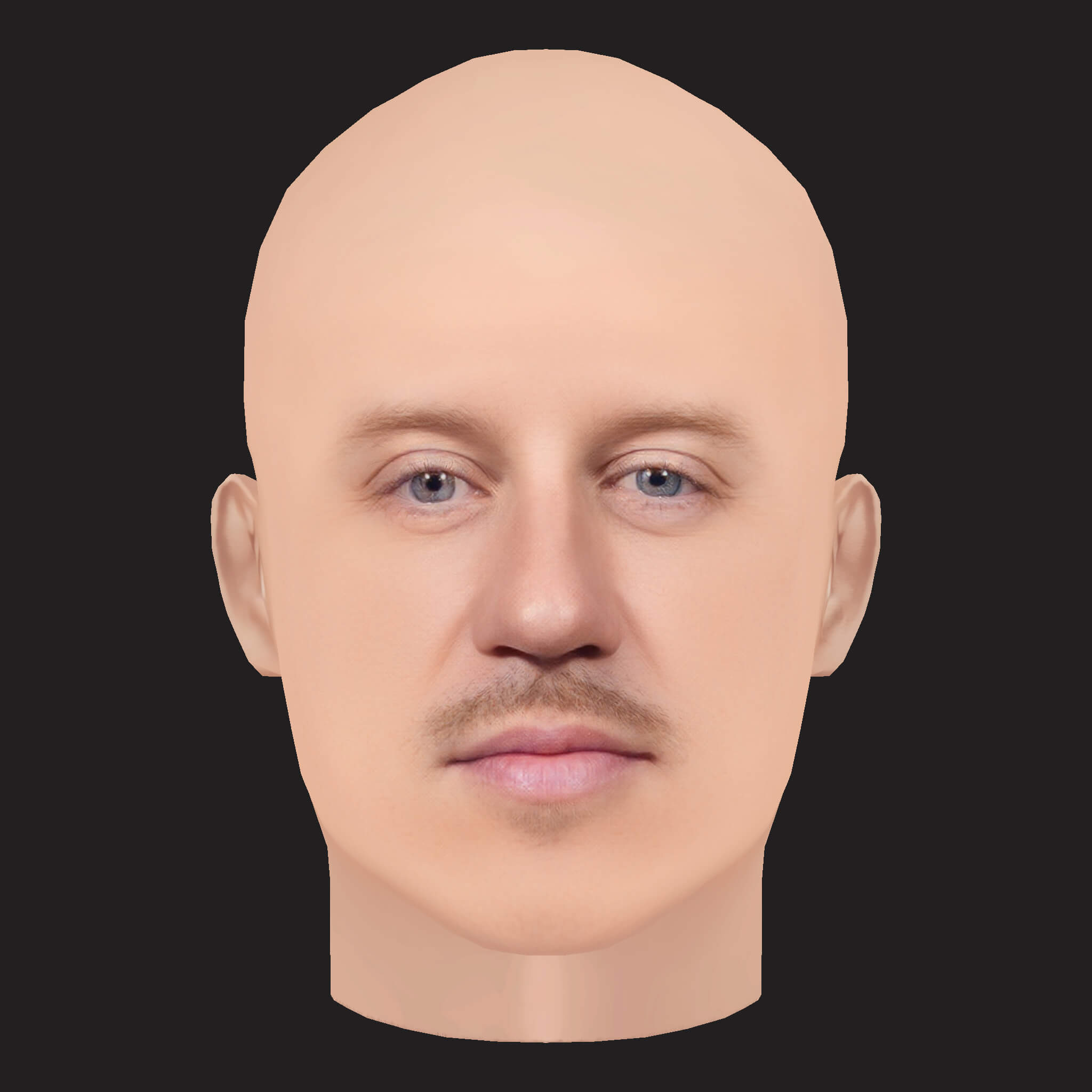 Low Poly Macklemore Rapper Head 3D Model