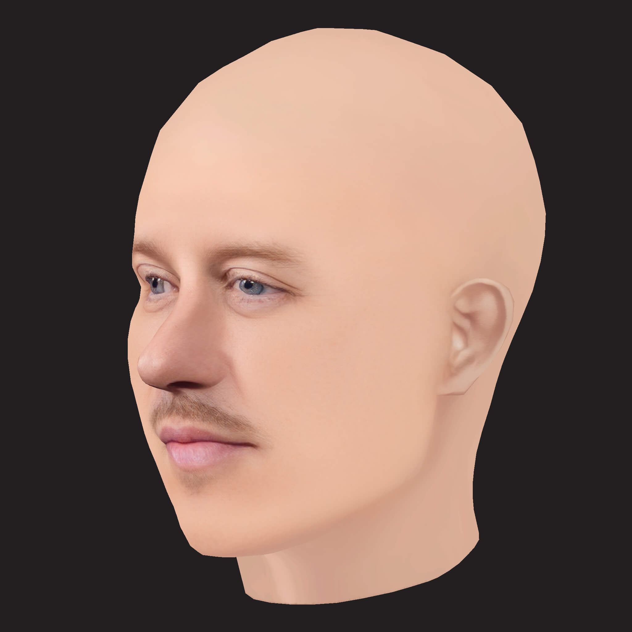 Low Poly Macklemore Rapper Head 3D Model