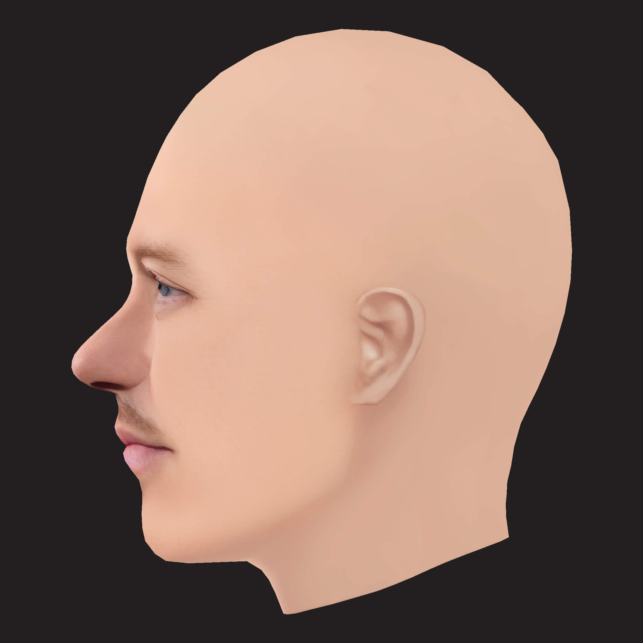 Low Poly Macklemore Rapper Head 3D Model