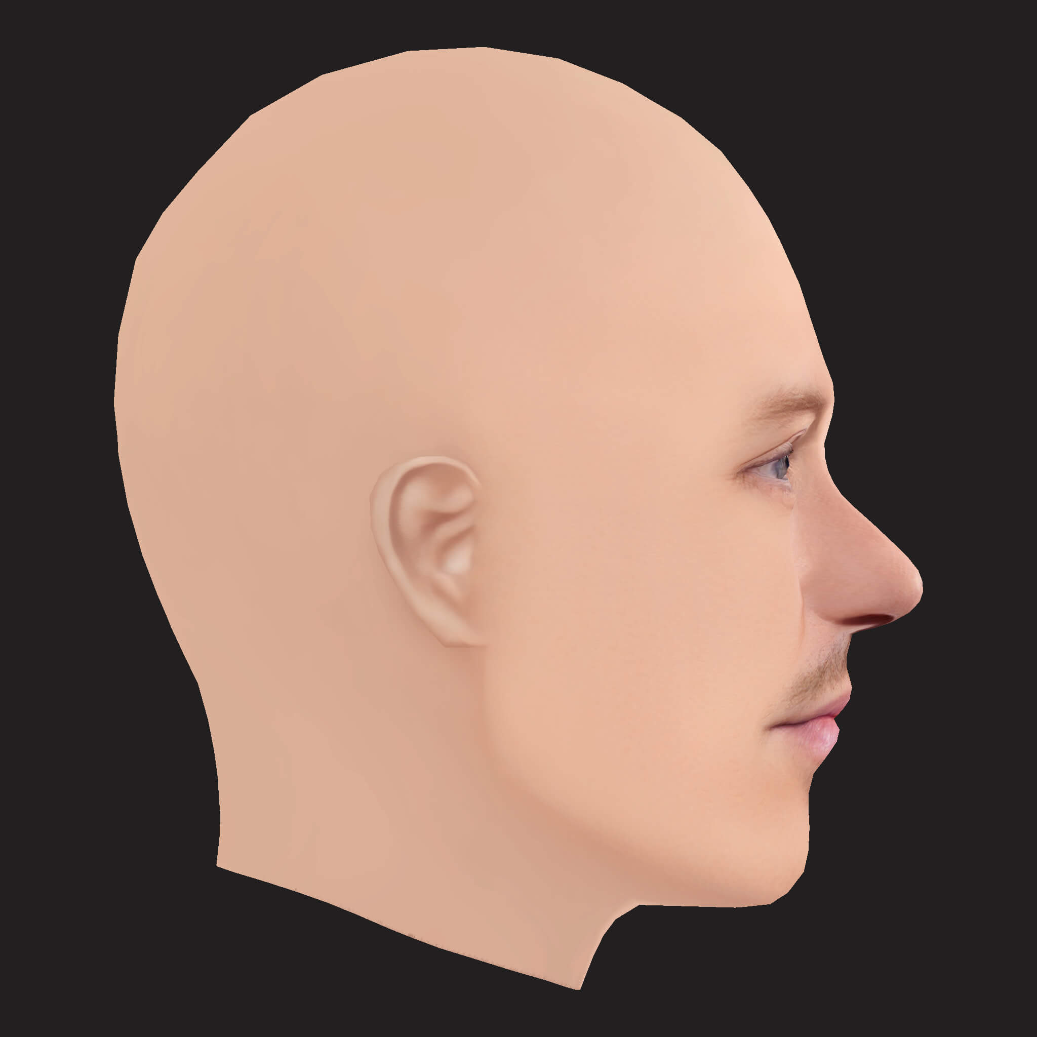 Low Poly Macklemore Rapper Head 3D Model
