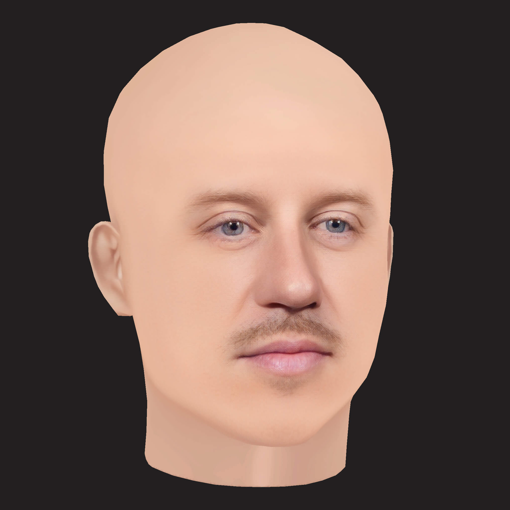 Low Poly Macklemore Rapper Head 3D Model
