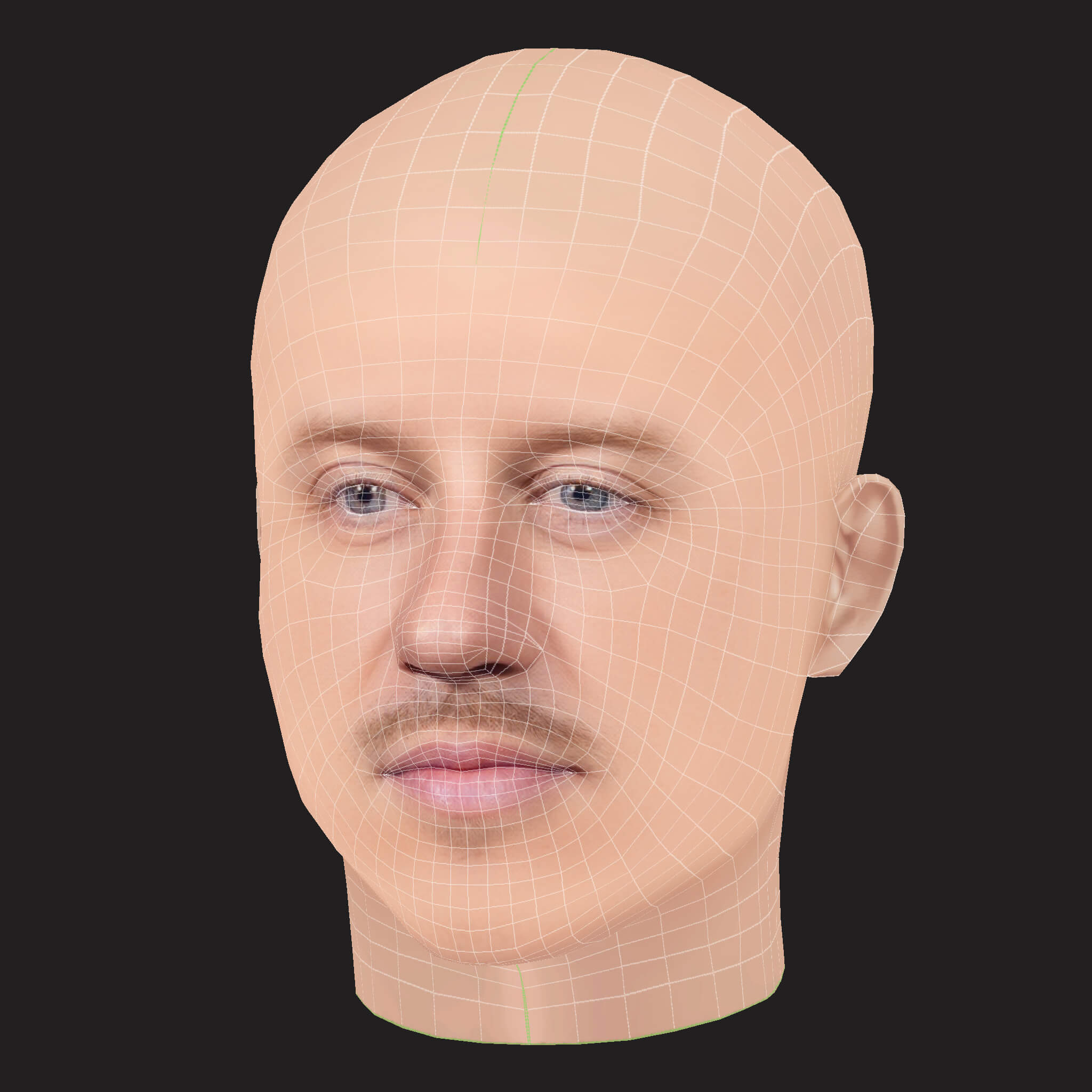 Low Poly Macklemore Rapper Head 3D Model