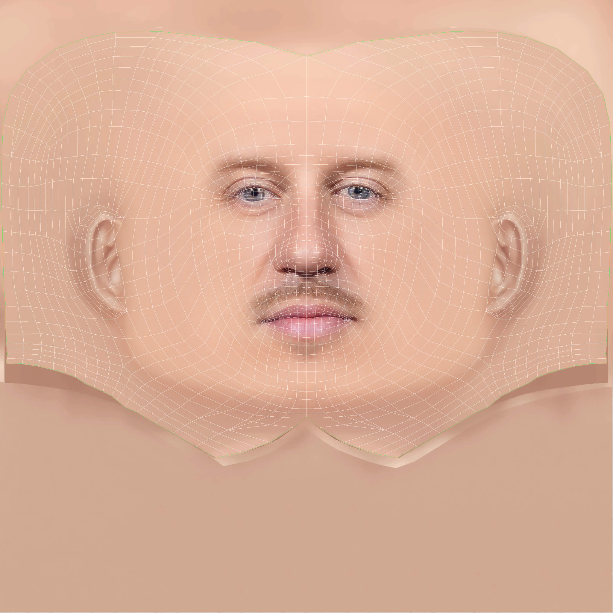 Low Poly Macklemore Rapper Head 3D Model