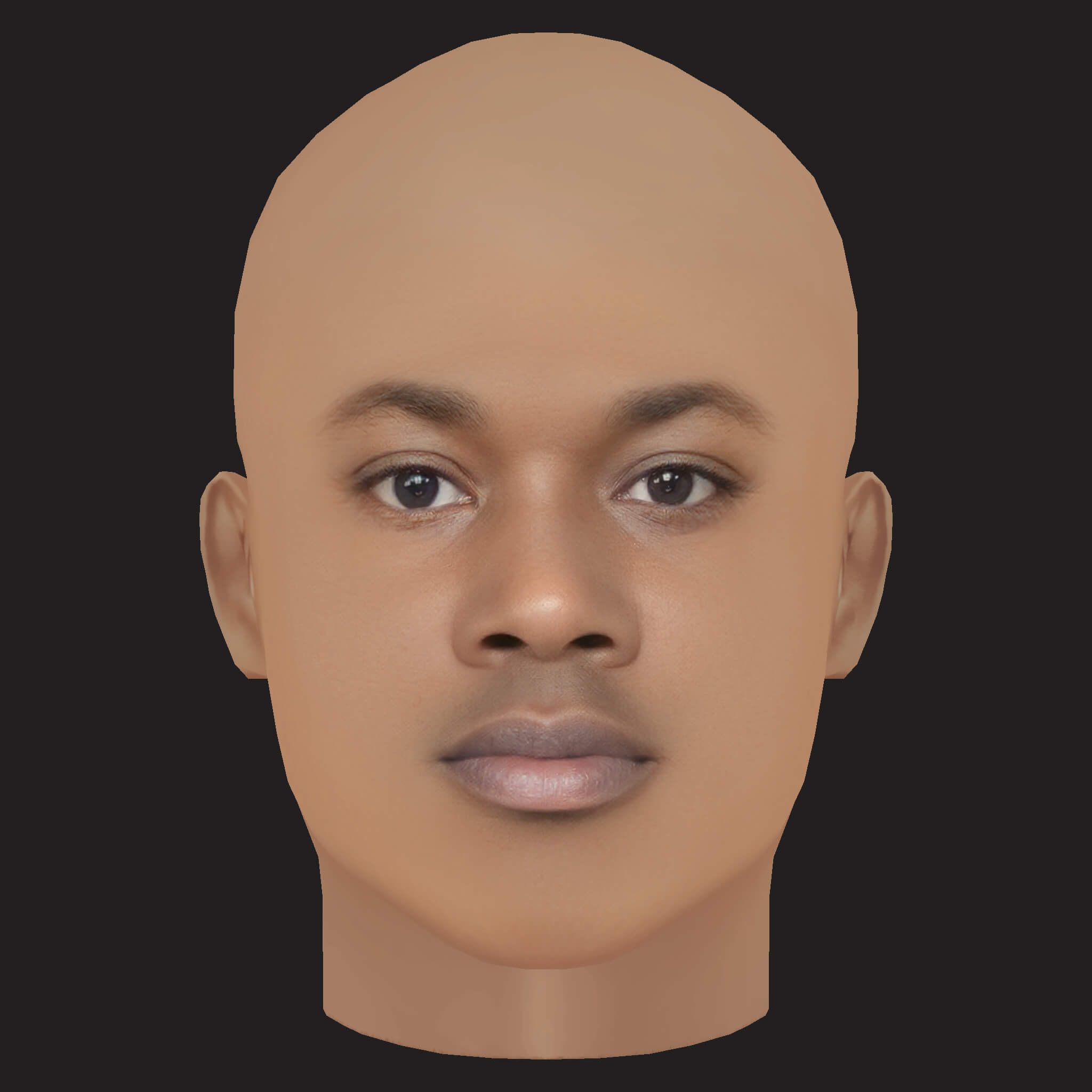 Low Poly Meek Mill Rapper Head 3D Model