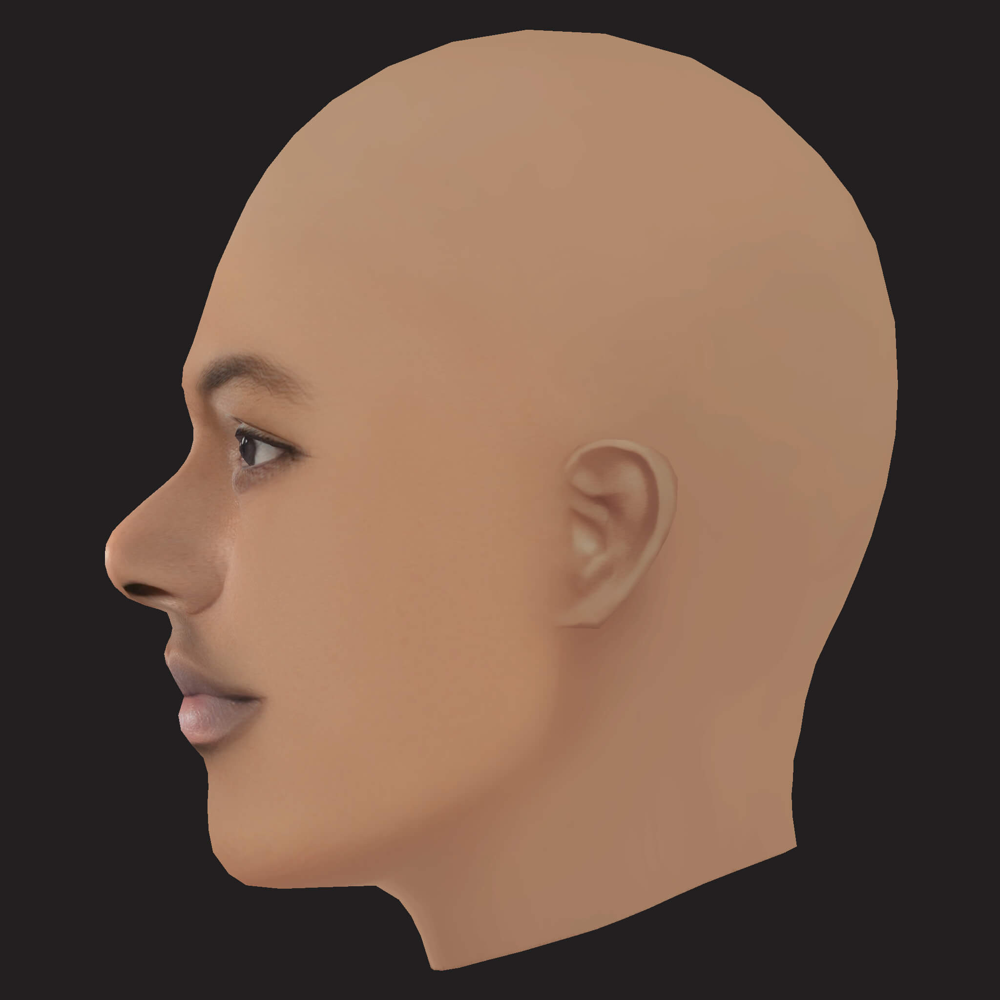 Low Poly Meek Mill Rapper Head 3D Model