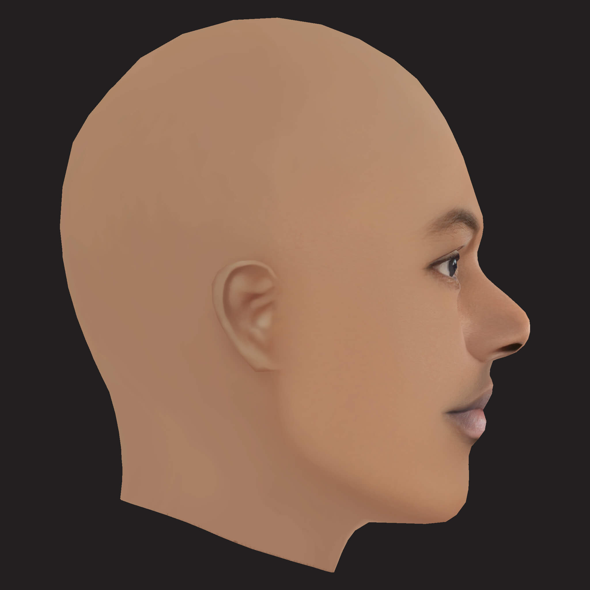Low Poly Meek Mill Rapper Head 3D Model