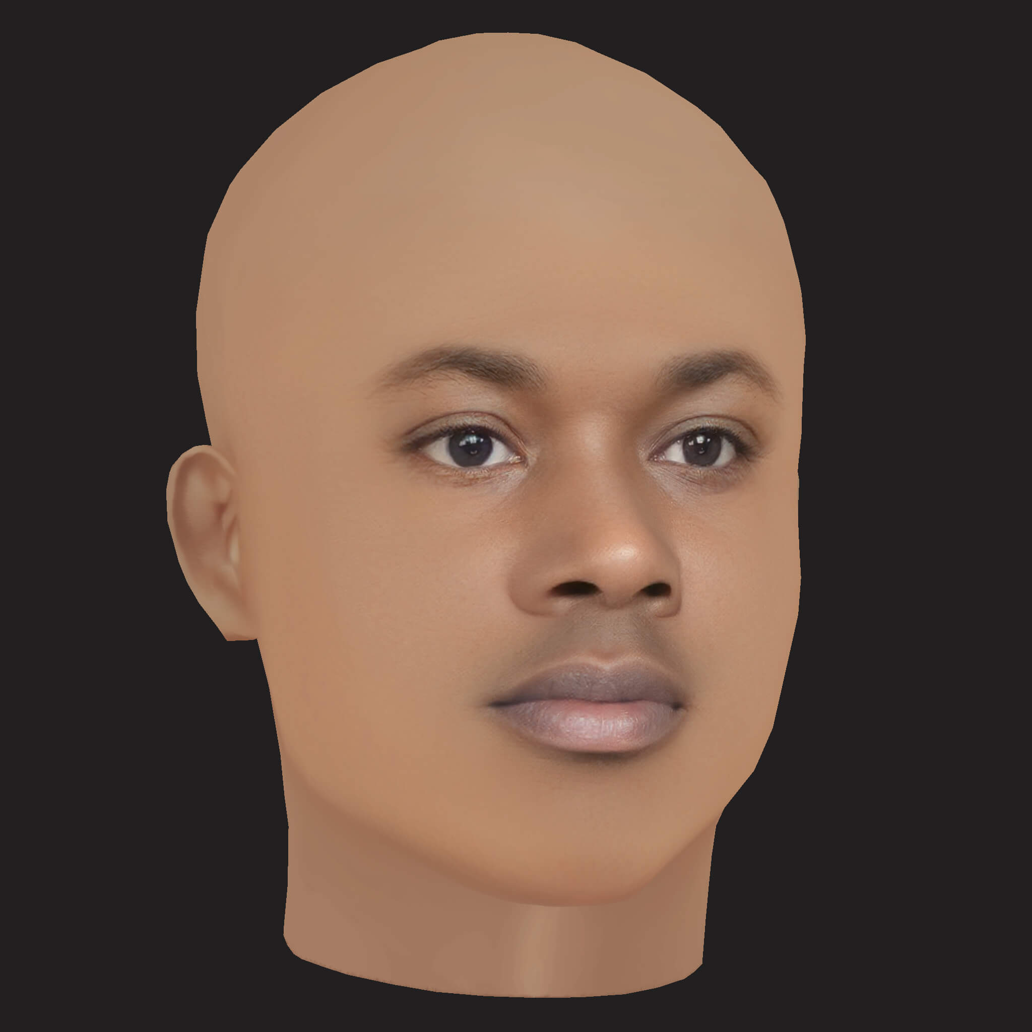 Low Poly Meek Mill Rapper Head 3D Model