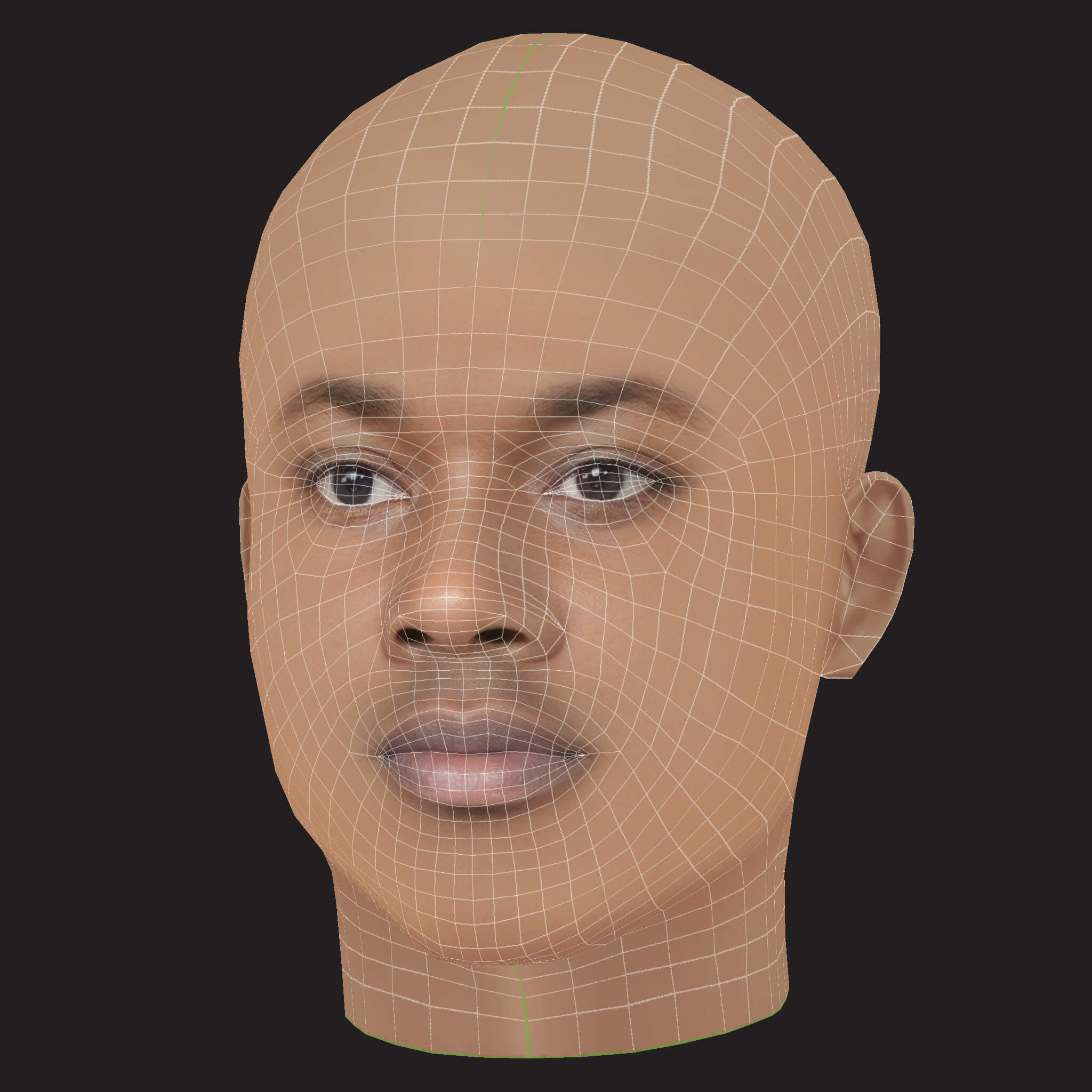 Low Poly Meek Mill Rapper Head 3D Model