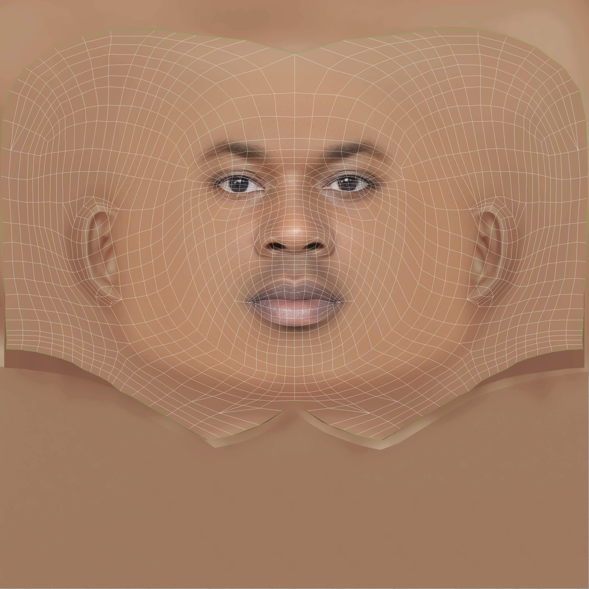 Low Poly Meek Mill Rapper Head 3D Model