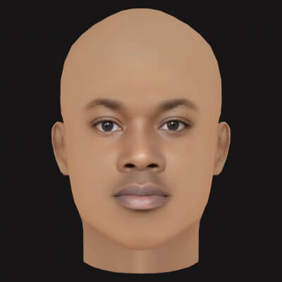 Low Poly Meek Mill Rapper Head