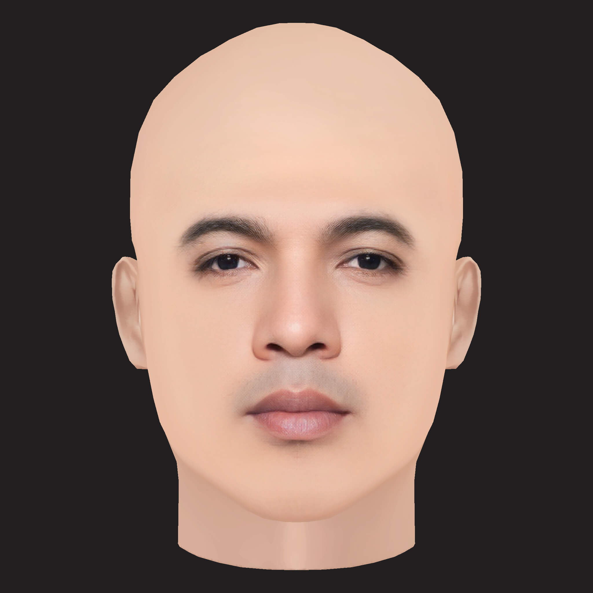 Low Poly Naezy Rapper Head 3D Model