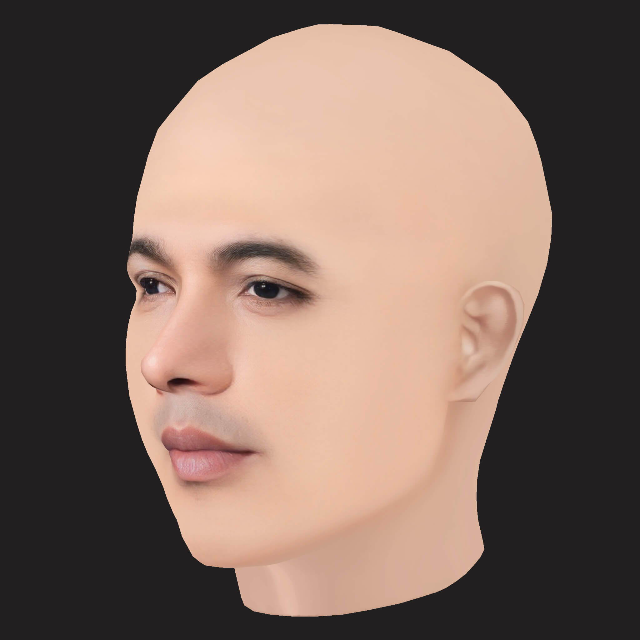 Low Poly Naezy Rapper Head 3D Model