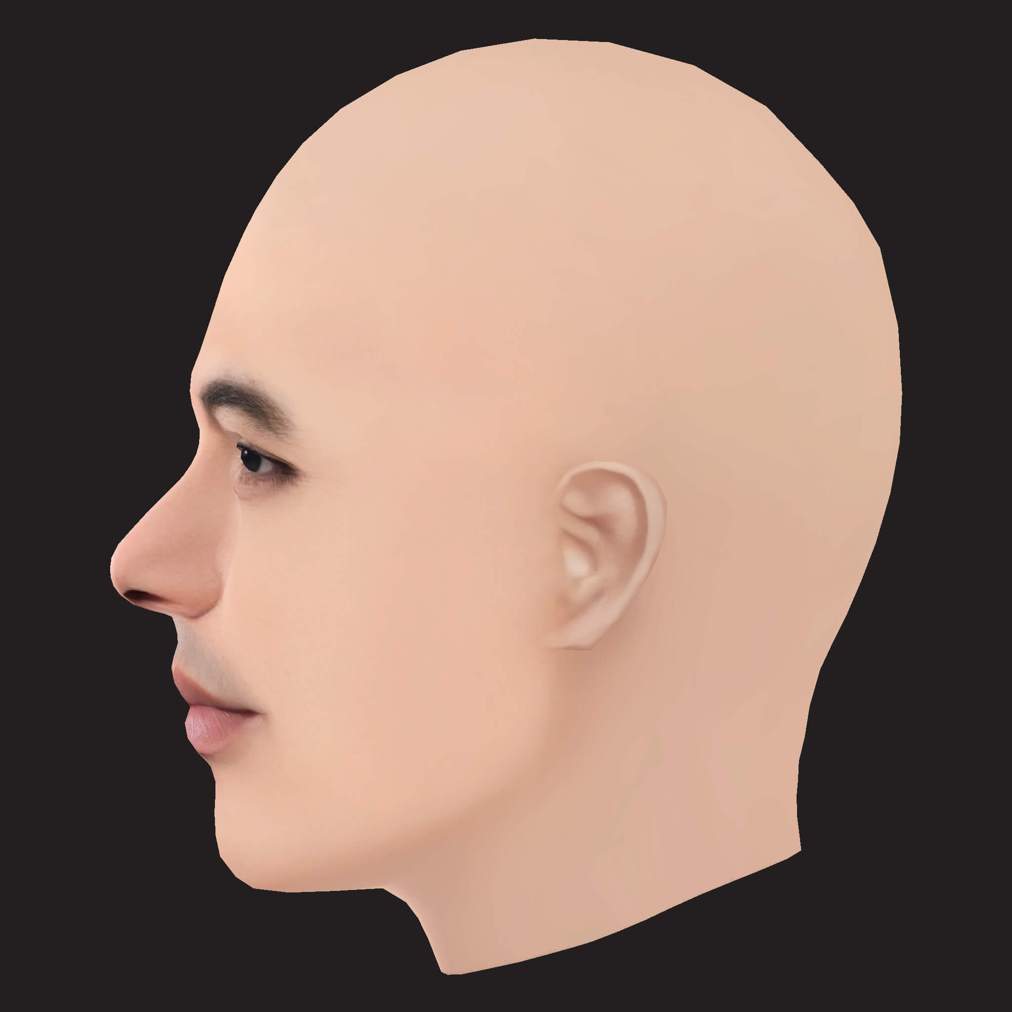Low Poly Naezy Rapper Head 3D Model