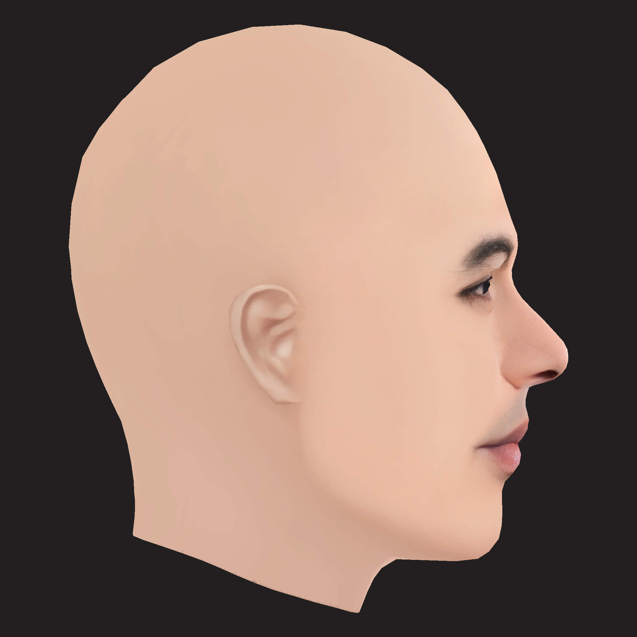 Low Poly Naezy Rapper Head 3D Model