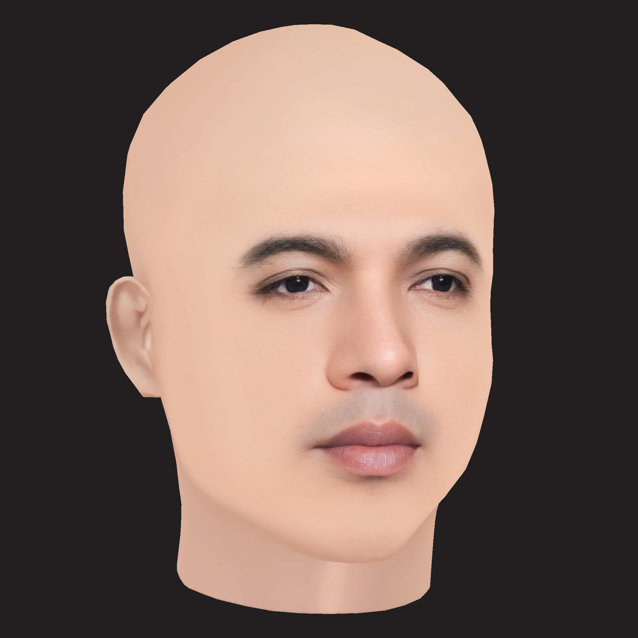 Low Poly Naezy Rapper Head 3D Model