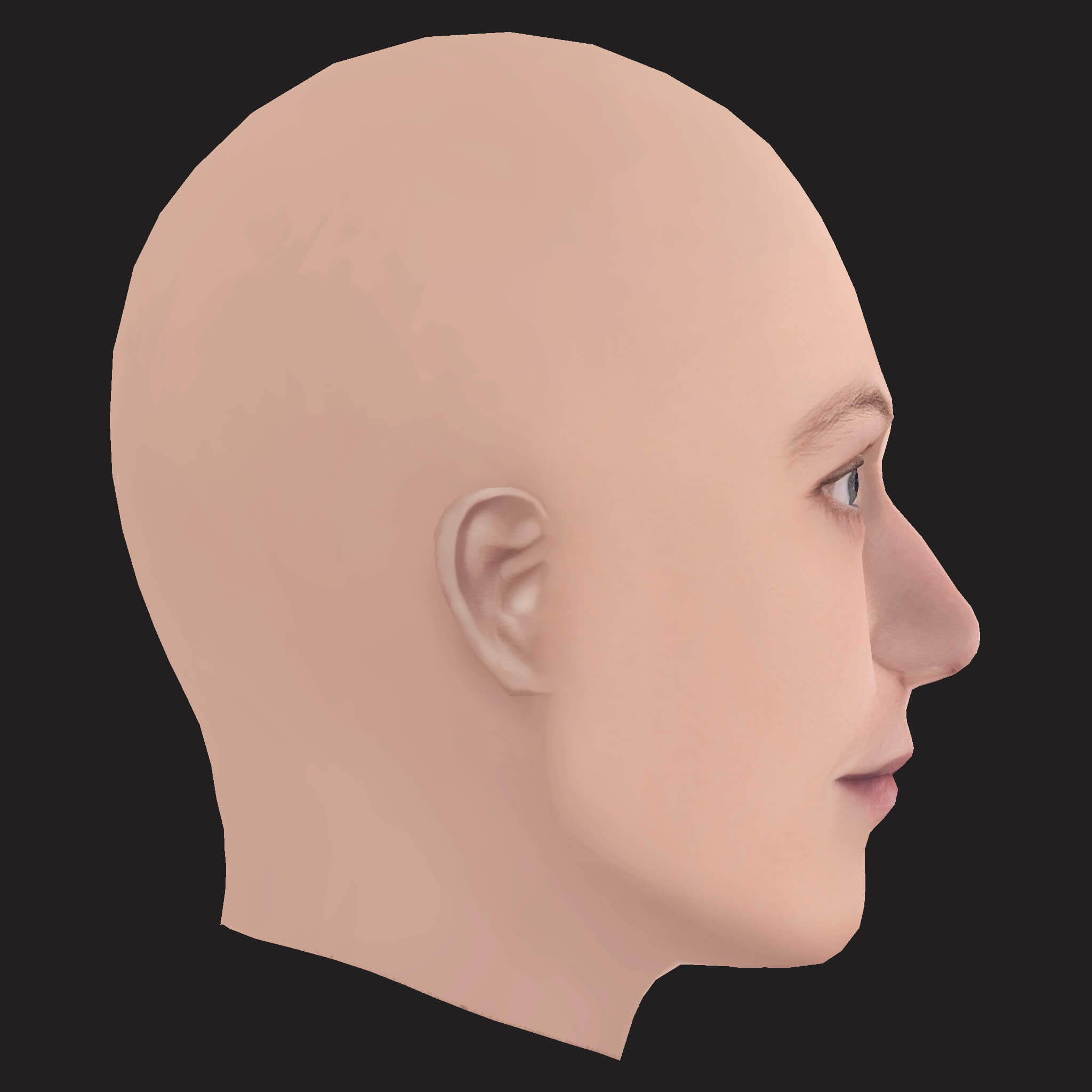 Low Poly NF Rapper Head 3D Model