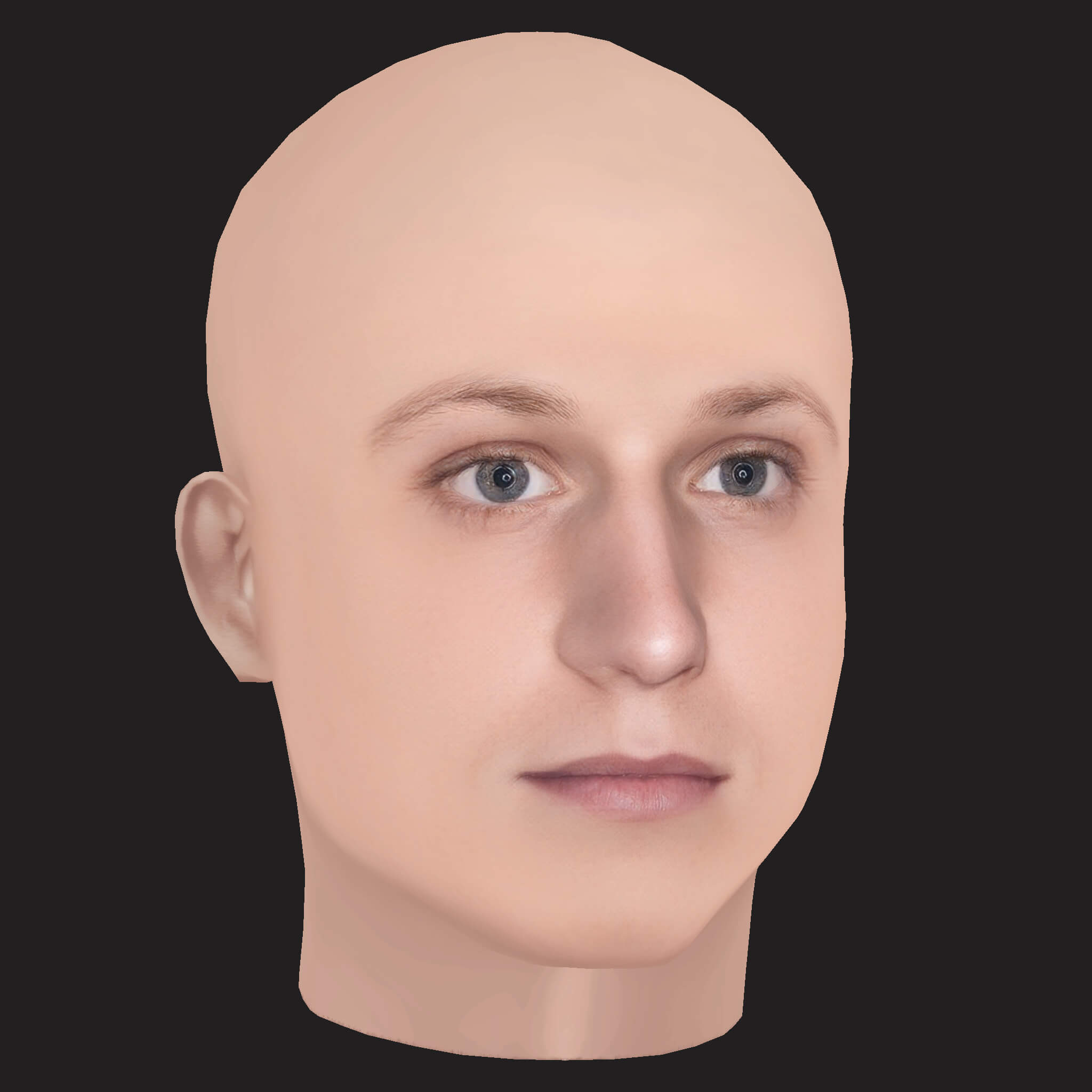 Low Poly NF Rapper Head 3D Model